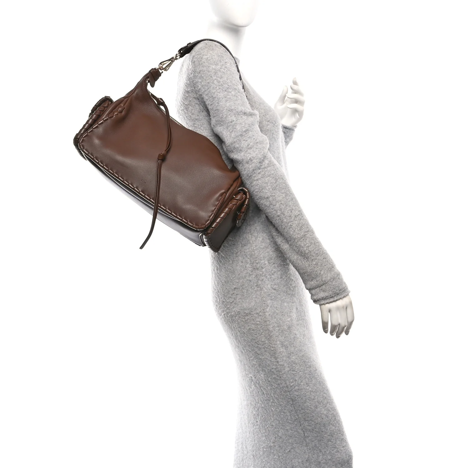 Grained Calfskin Nahir Shoulder Bag Nut - Image 2