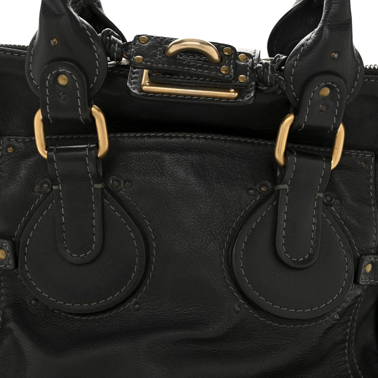 Grained Calfskin Paddington Tote Black - Image 8