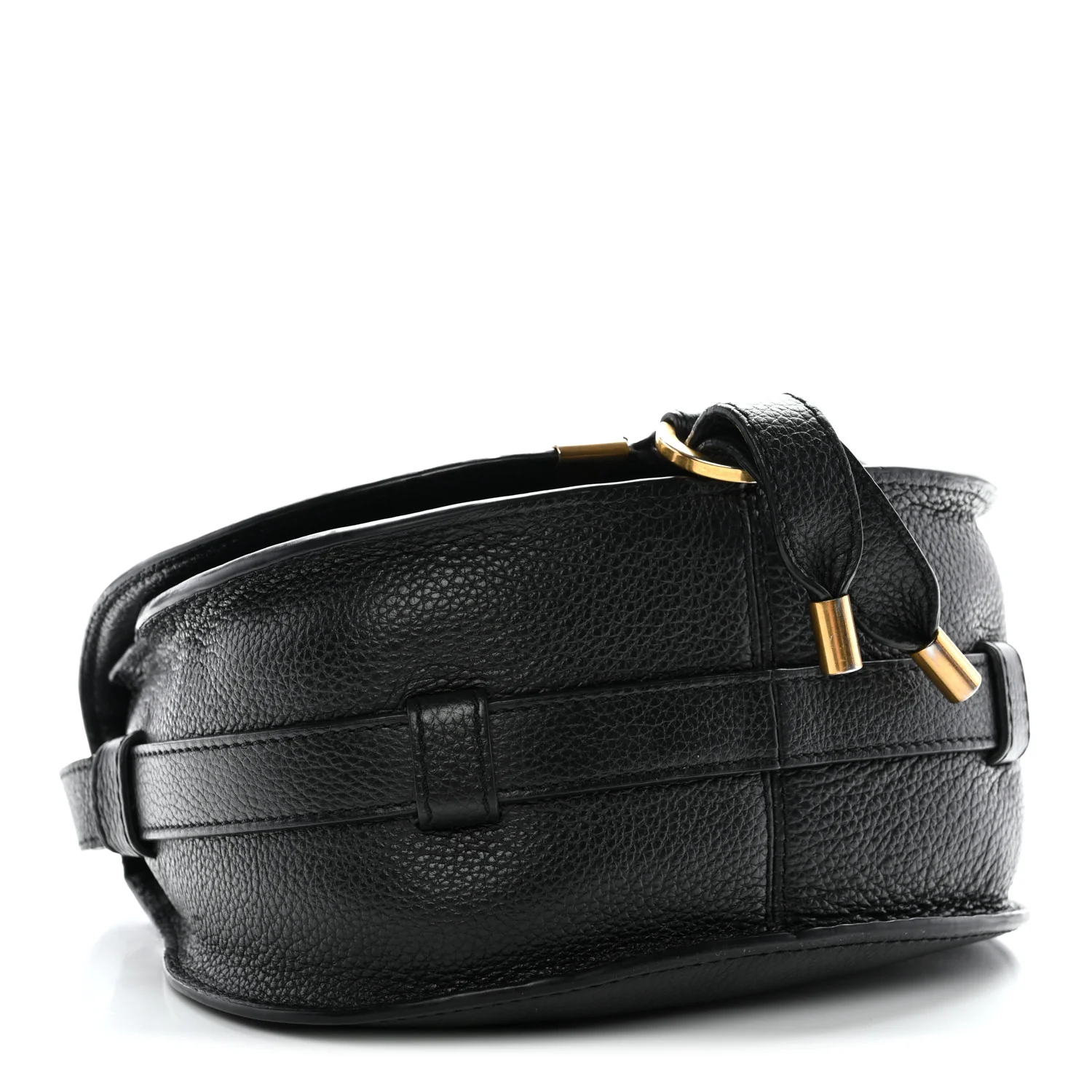 Grained Calfskin Small Marcie Saddle Bag Black - Image 3