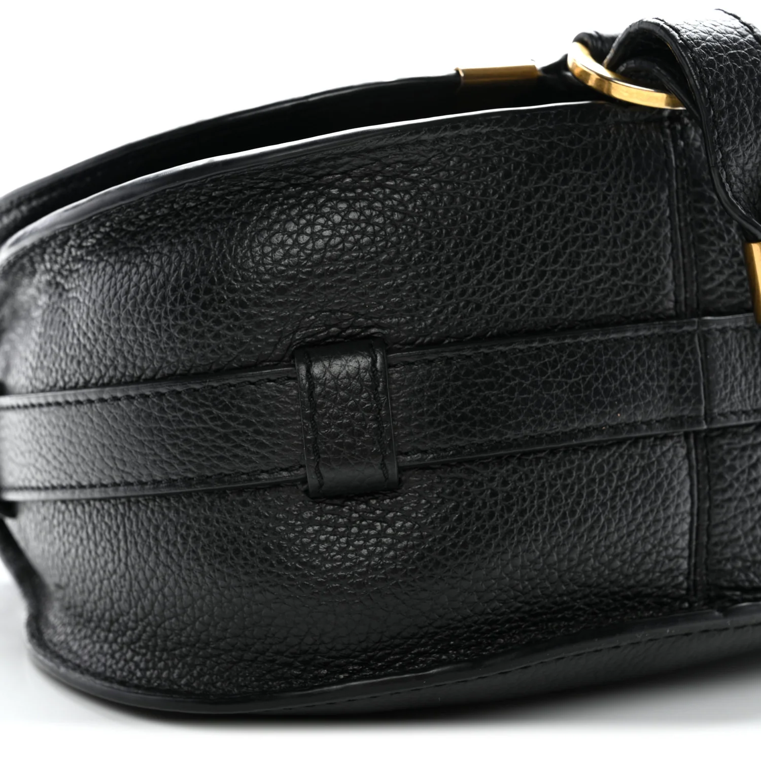 Grained Calfskin Small Marcie Saddle Bag Black - Image 7