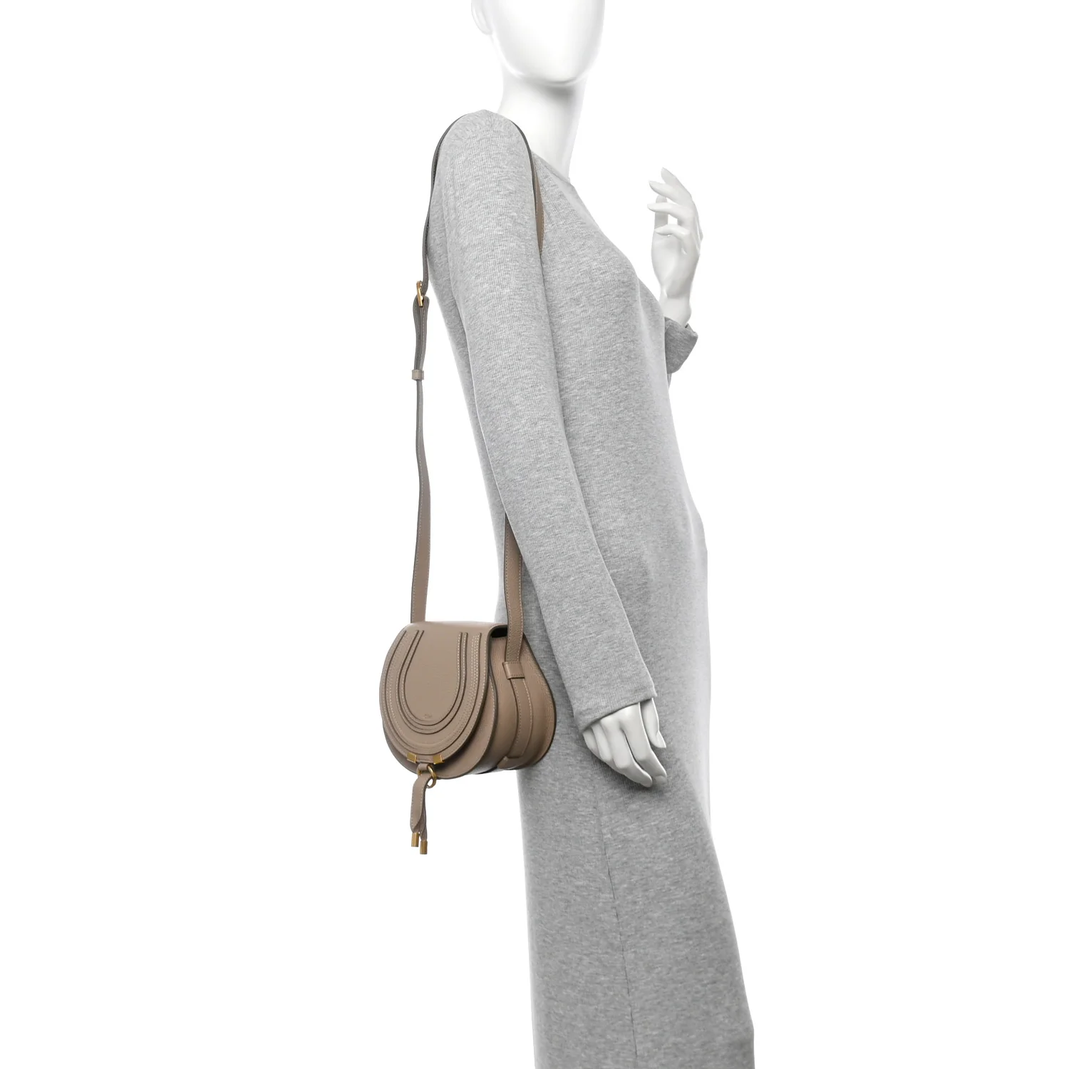 Grained Calfskin Small Marcie Saddle Bag  Boyish Brown - Image 2