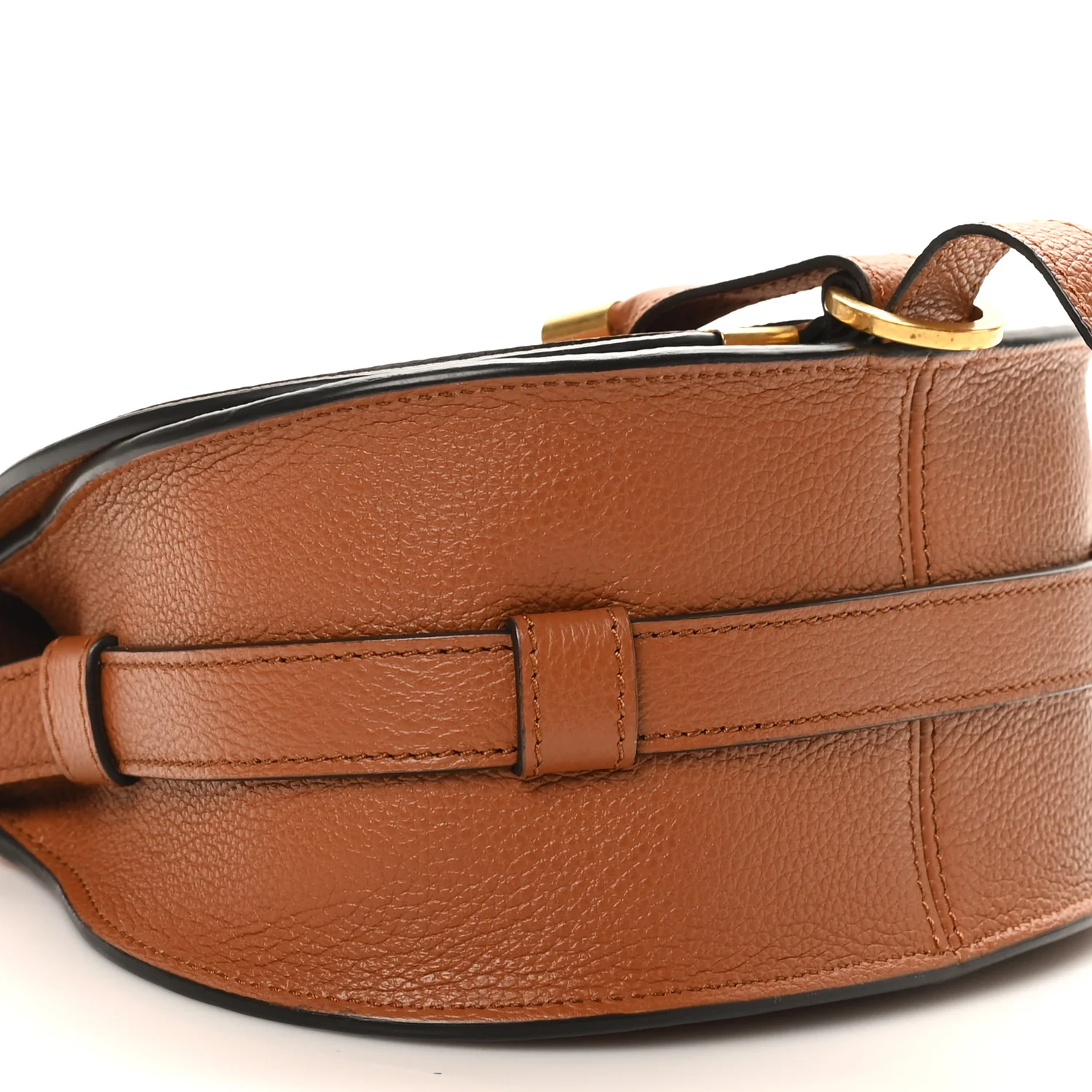 Grained Calfskin Small Marcie Saddle Bag Tan - Image 8