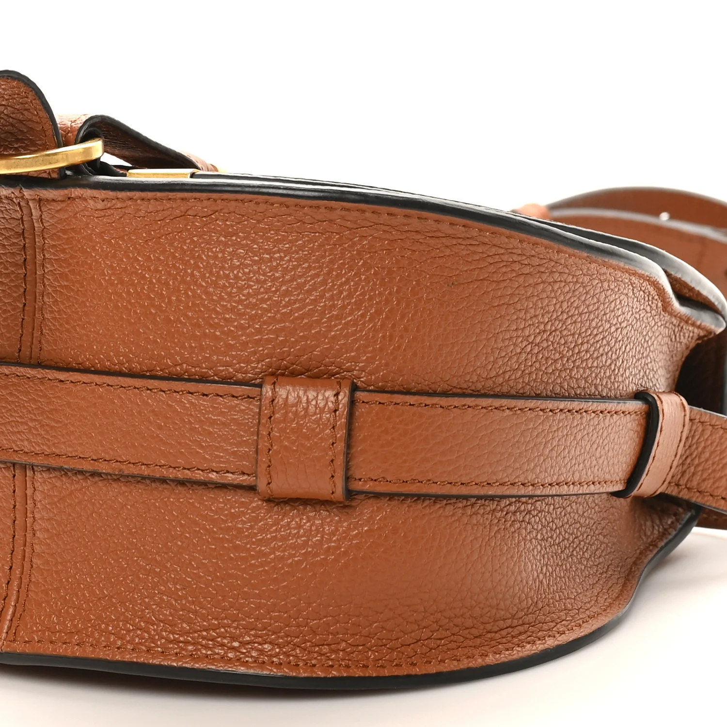Grained Calfskin Small Marcie Saddle Bag Tan - Image 9