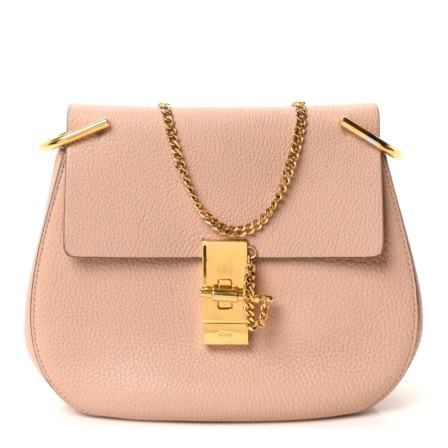 Grained Lambskin Drew Shoulder Bag Cement Pink