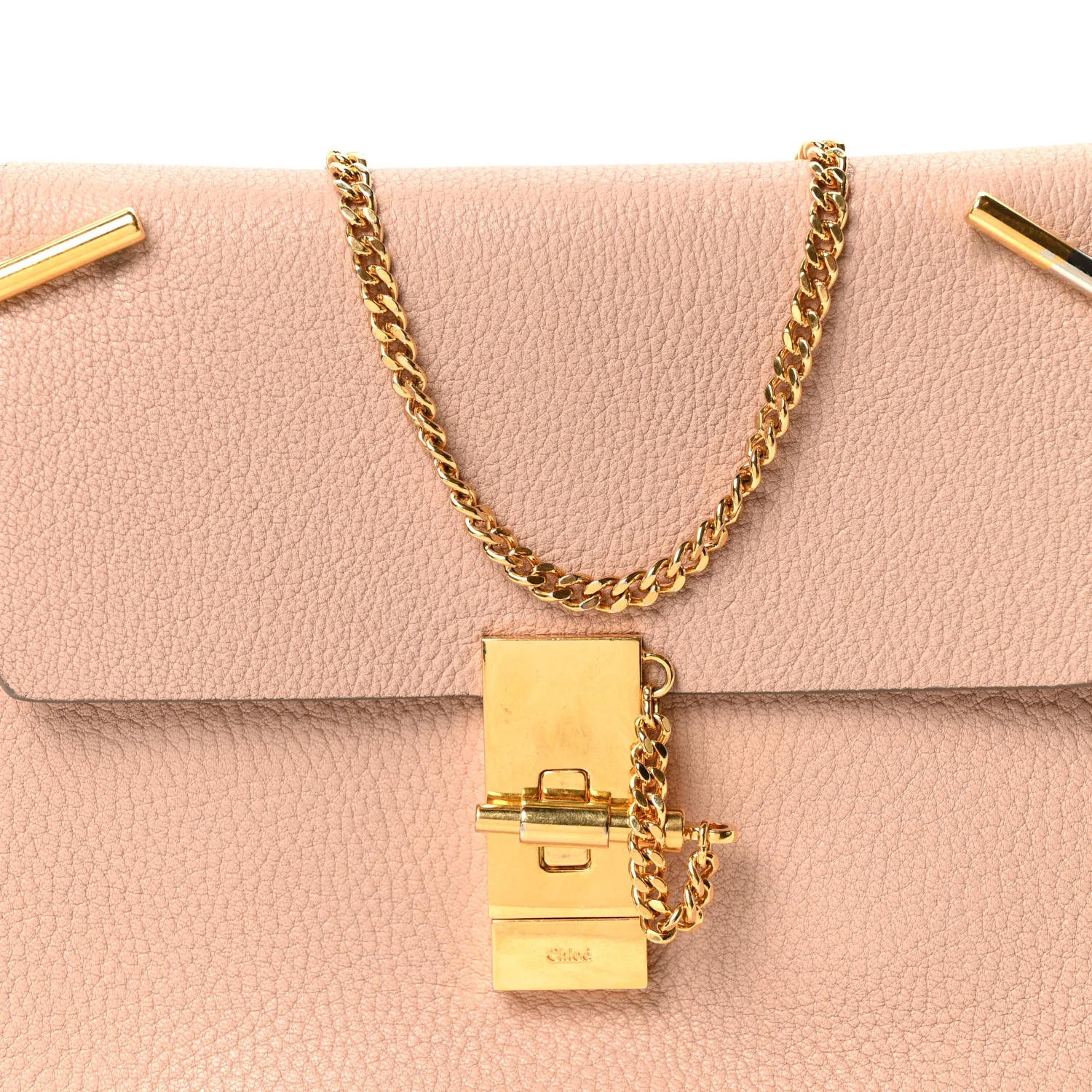 Grained Lambskin Drew Shoulder Bag Cement Pink - Image 8