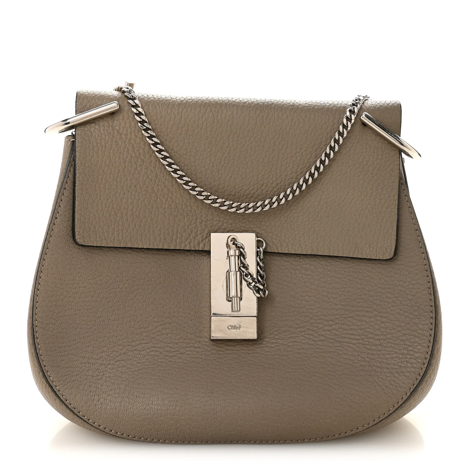 Grained Lambskin Drew Shoulder Bag Motty Grey