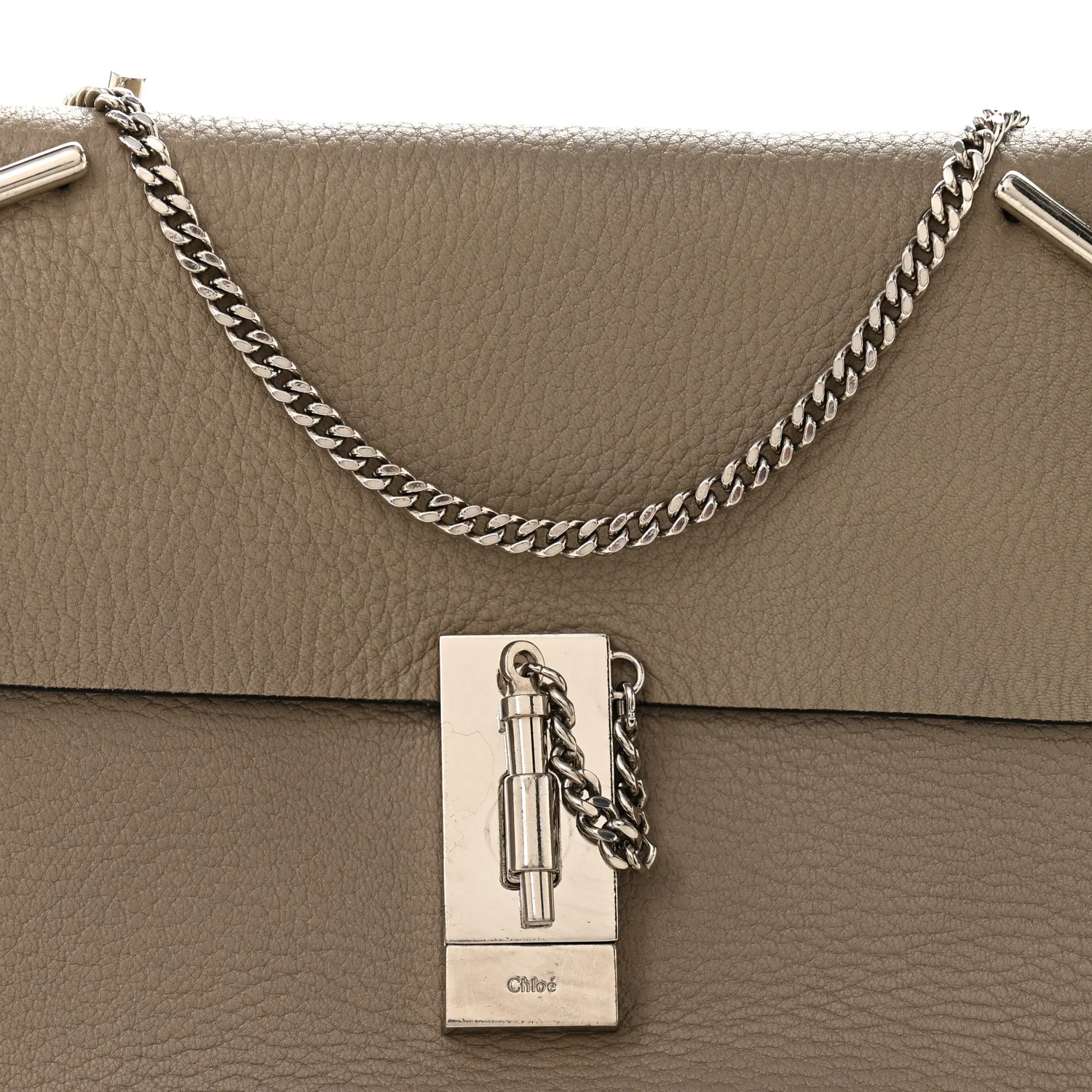 Grained Lambskin Drew Shoulder Bag Motty Grey - Image 8