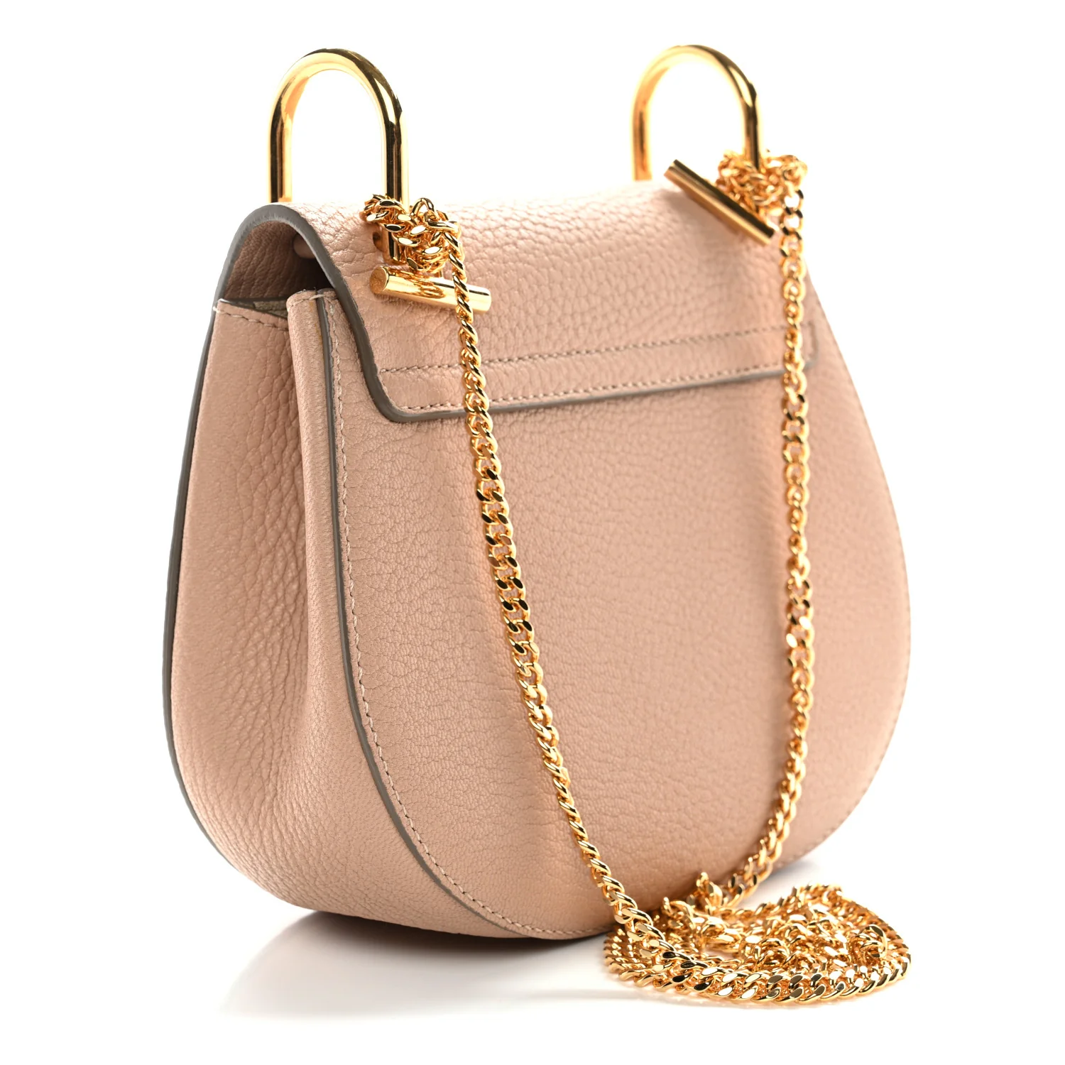 Grained Lambskin Mini Drew Shoulder Bag Cement Pink - Image 3