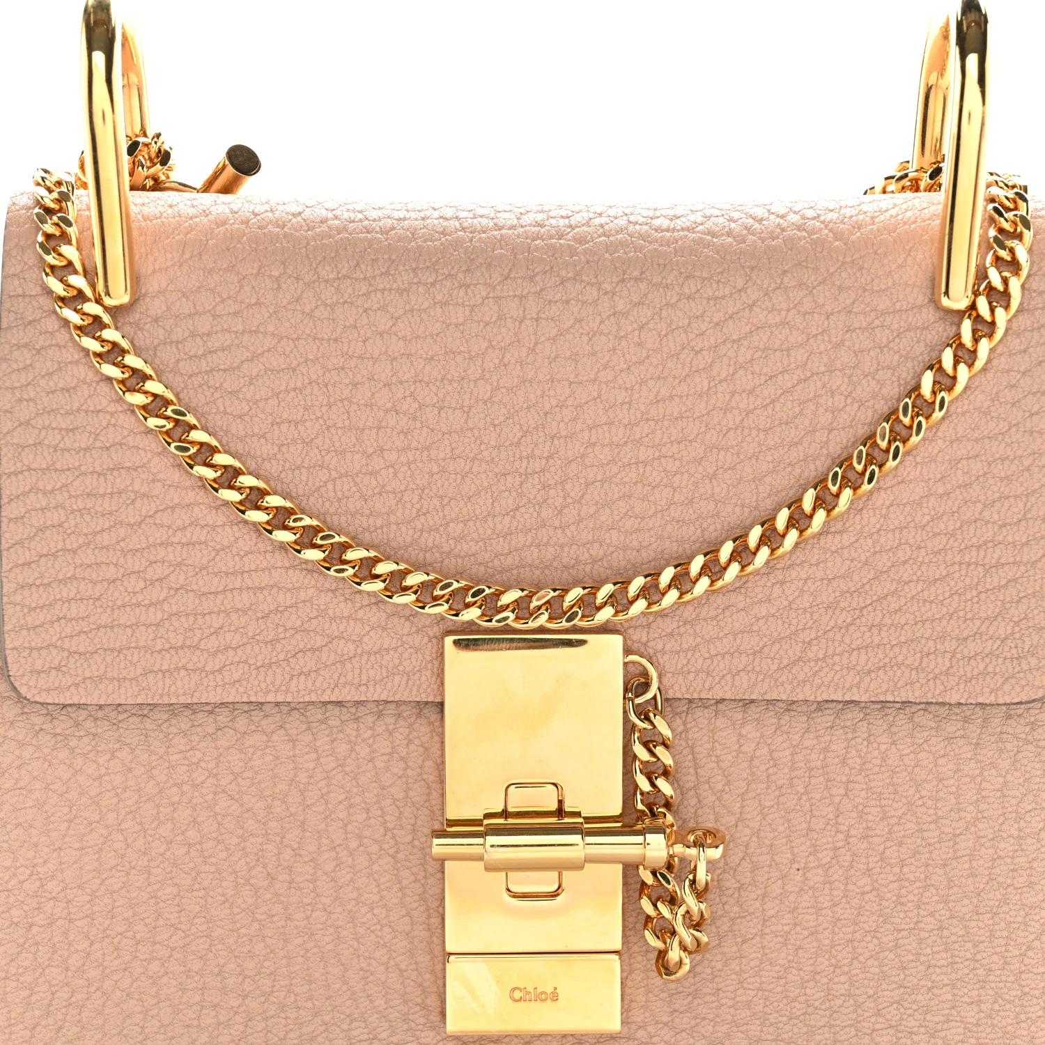 Grained Lambskin Mini Drew Shoulder Bag Cement Pink - Image 7