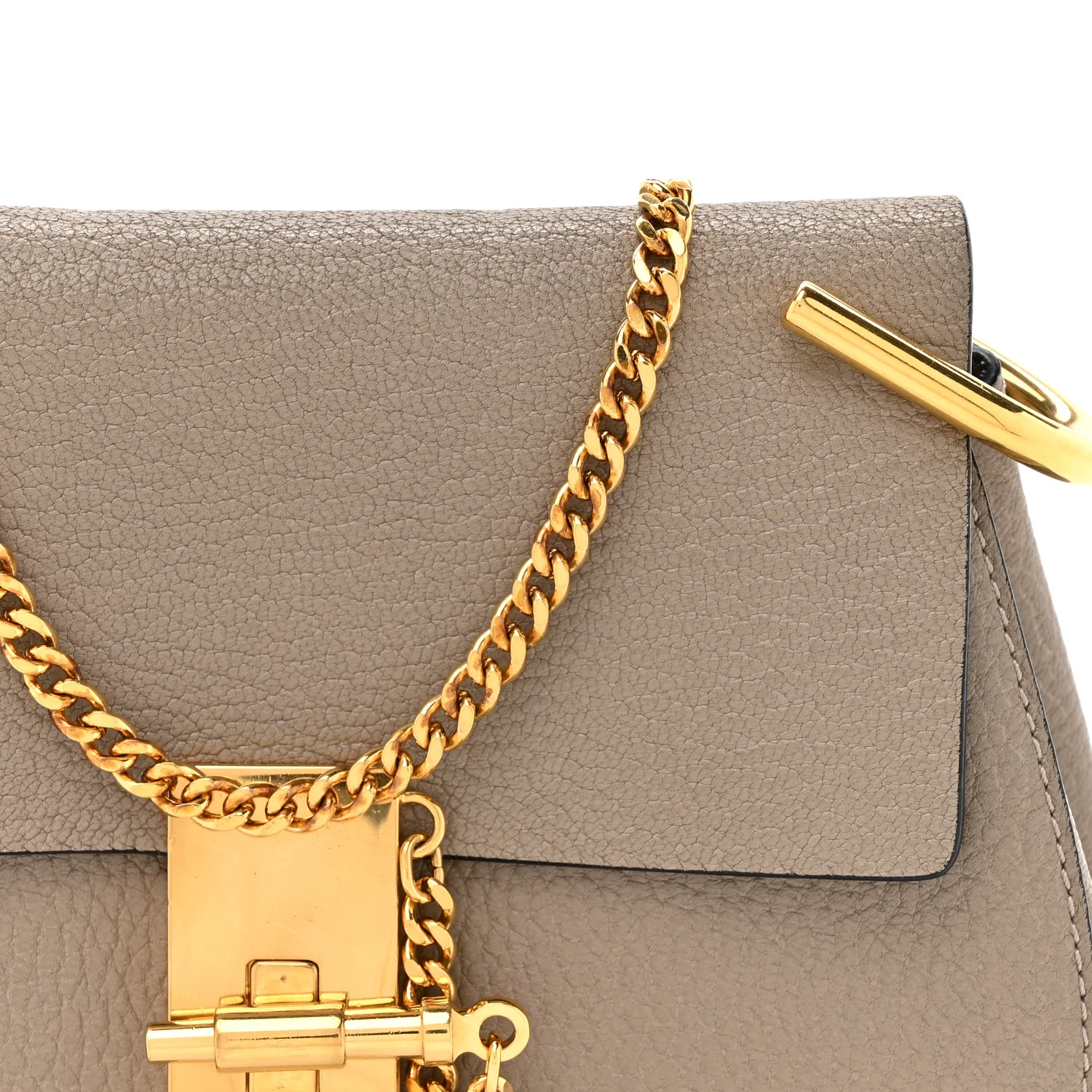 Grained Lambskin Mini Drew Shoulder Bag Motty Grey - Image 8
