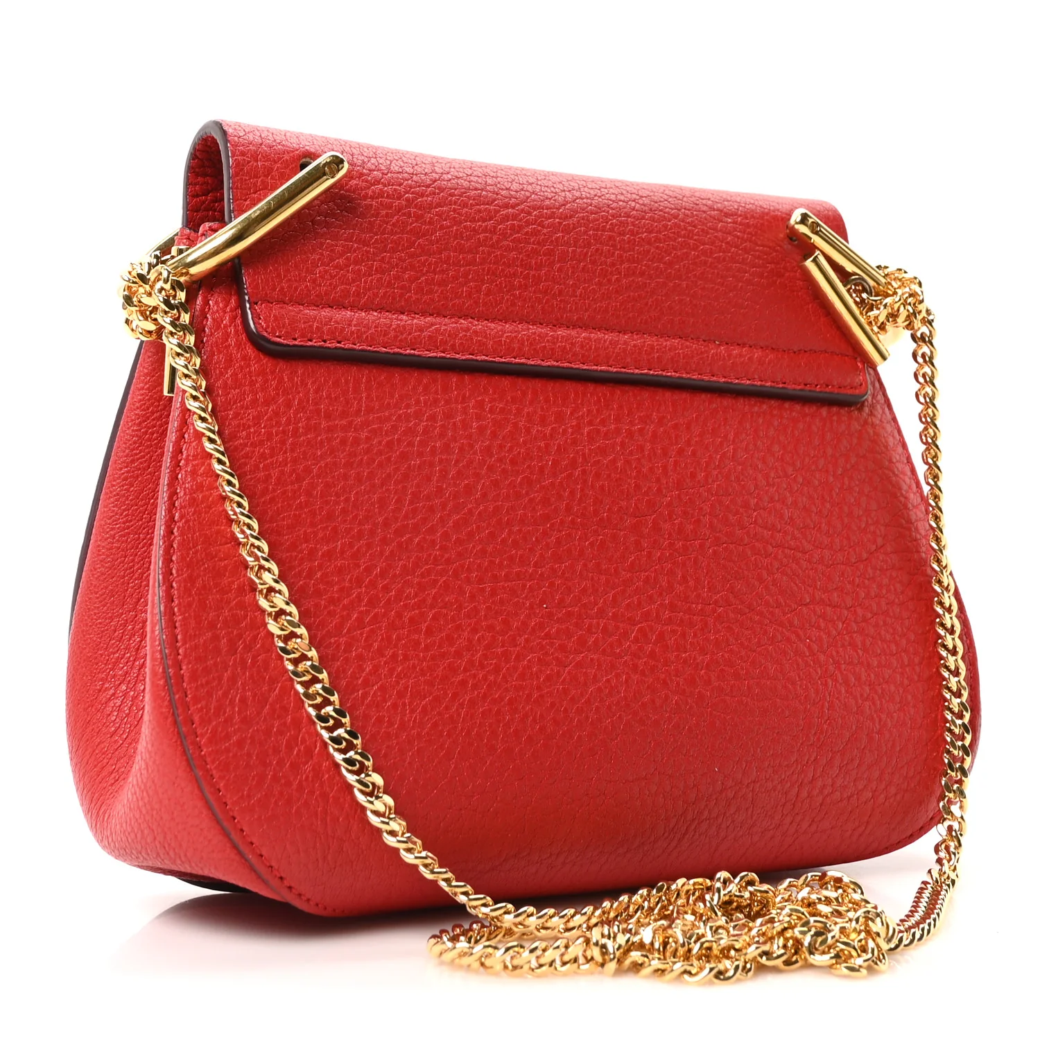 Grained Lambskin Mini Drew Shoulder Bag Plaid Red - Image 3