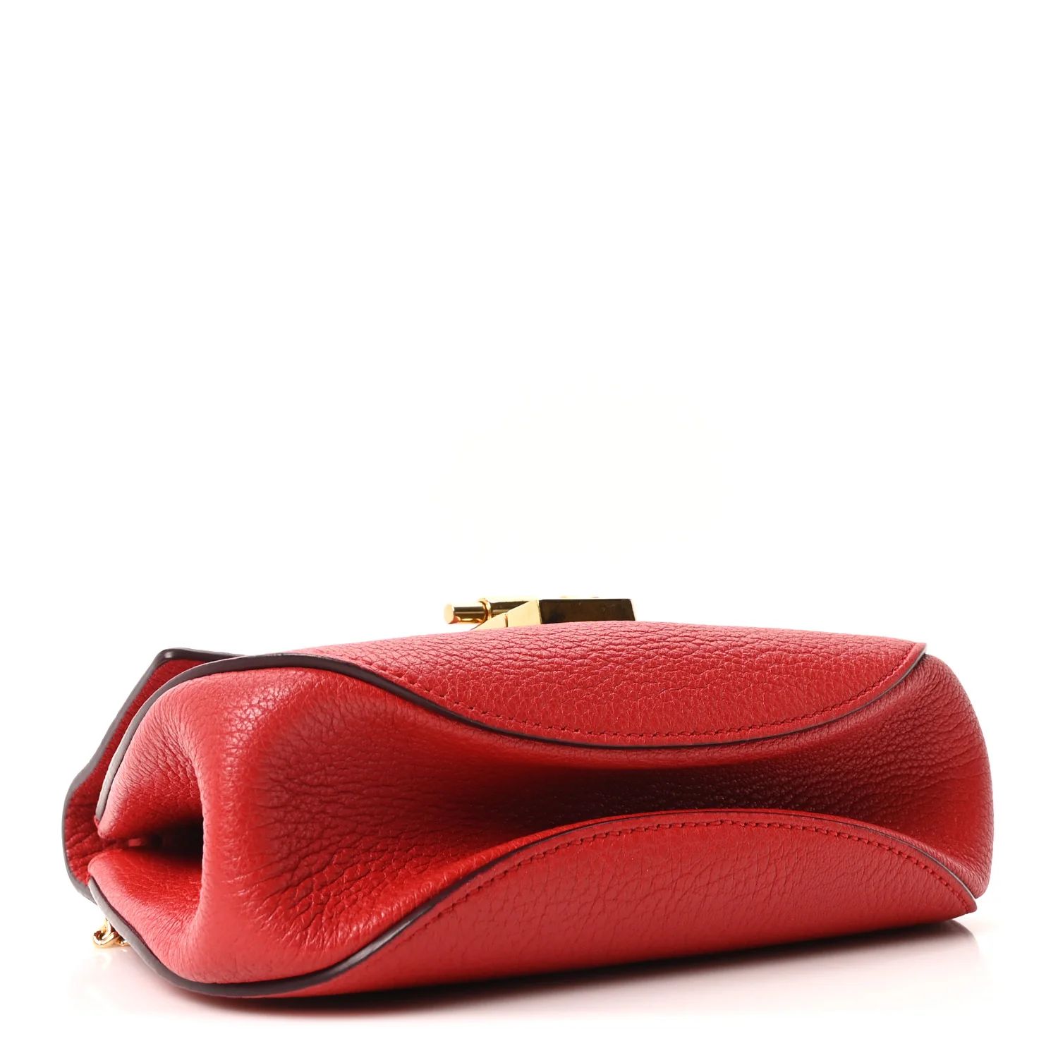 Grained Lambskin Mini Drew Shoulder Bag Plaid Red - Image 4