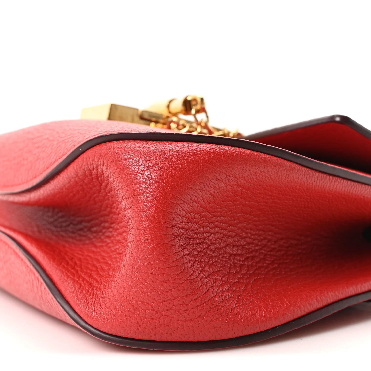 Grained Lambskin Mini Drew Shoulder Bag Plaid Red - Image 9