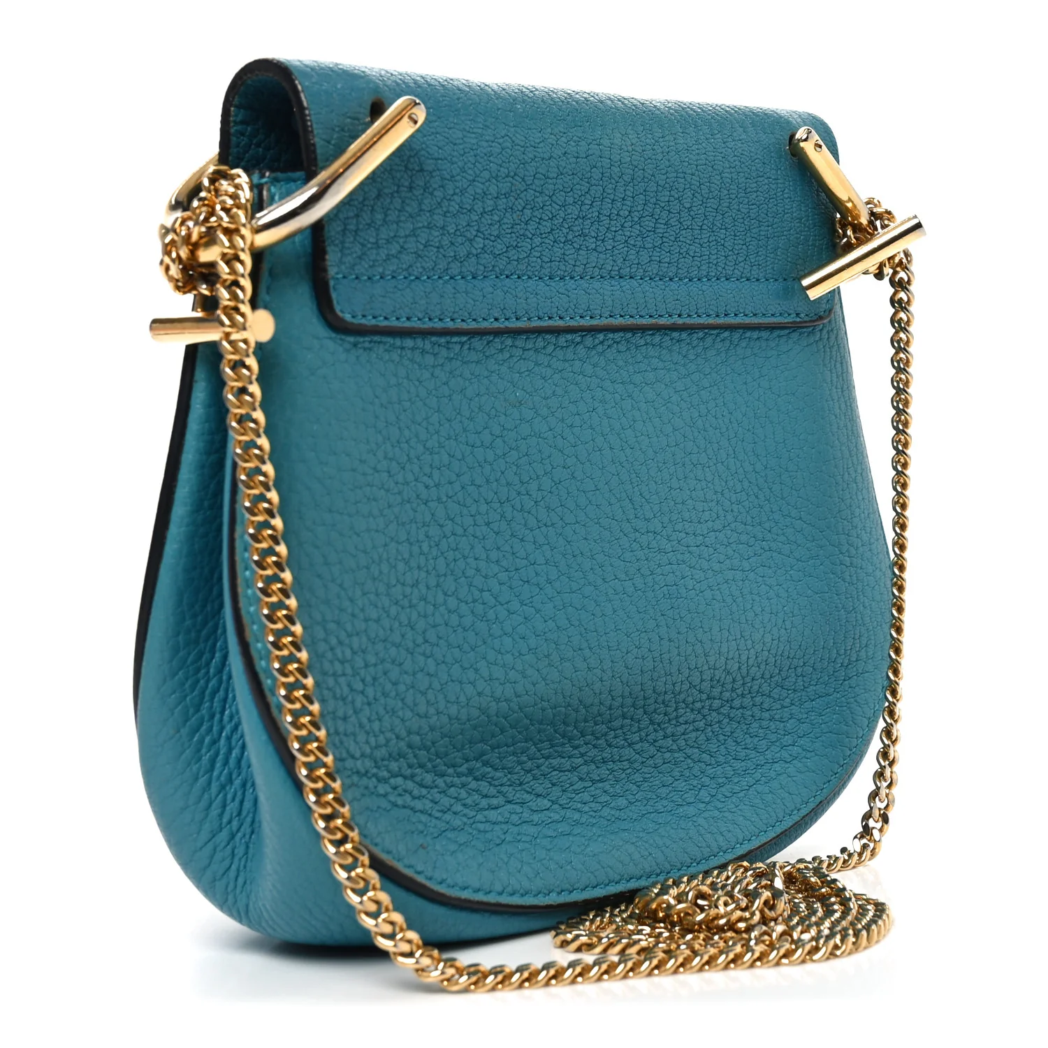 Grained Lambskin Mini Drew Shoulder Bag Sky Blue - Image 3
