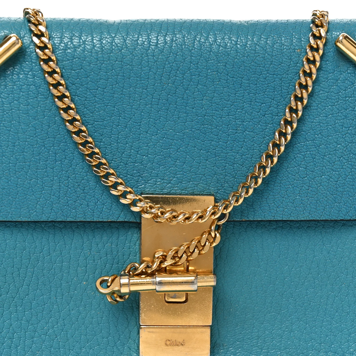 Grained Lambskin Mini Drew Shoulder Bag Sky Blue - Image 7