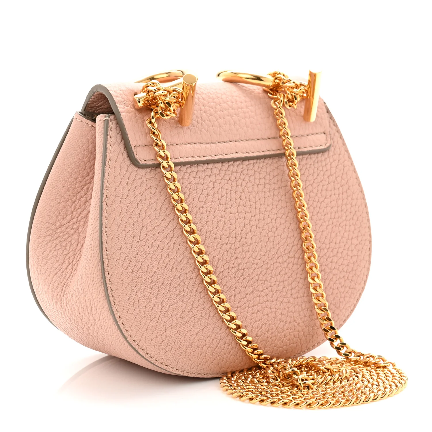 Grained Lambskin Nano Drew Shoulder Bag Cement Pink - Image 3