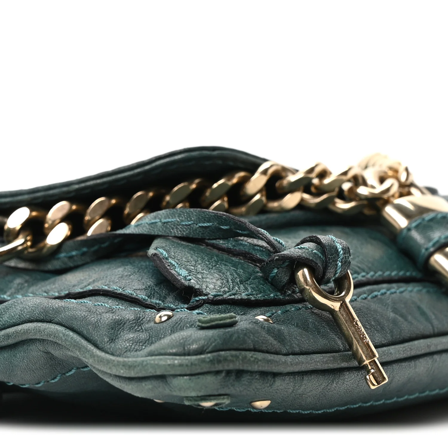 Lambskin Small Paddington Capsule Satchel Aqua Fresh - Image 9