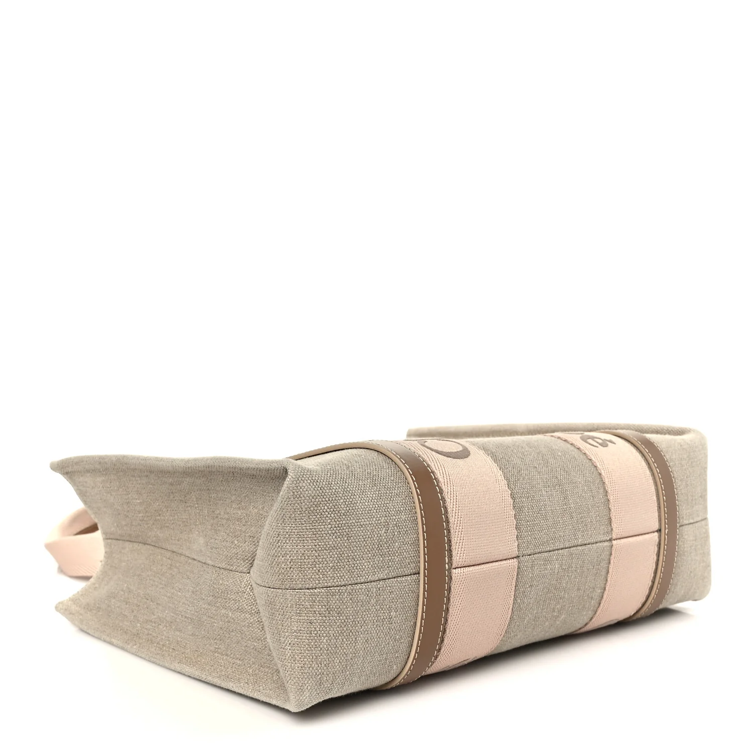 Linen Calfskin Medium Woody Ribbon Tote Blushy Beige - Image 4