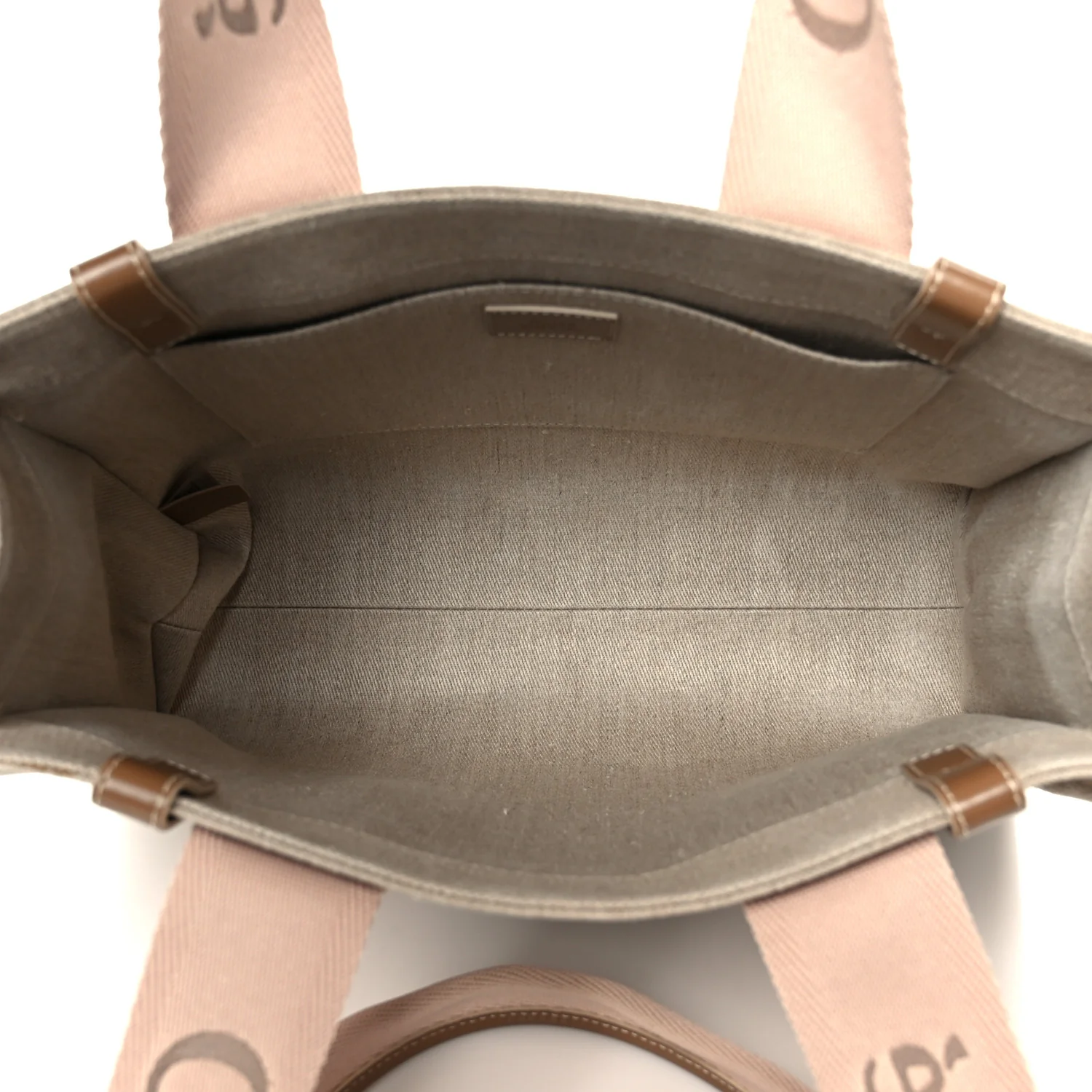 Linen Calfskin Medium Woody Ribbon Tote Blushy Beige - Image 5