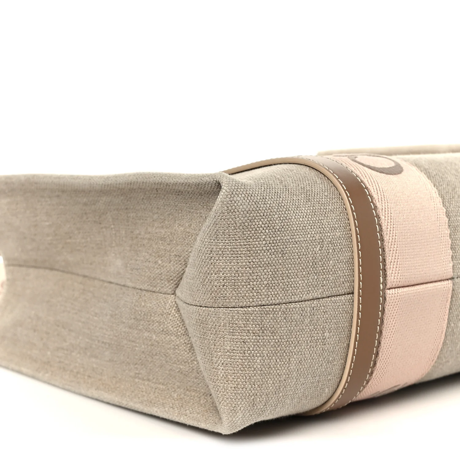 Linen Calfskin Medium Woody Ribbon Tote Blushy Beige - Image 9