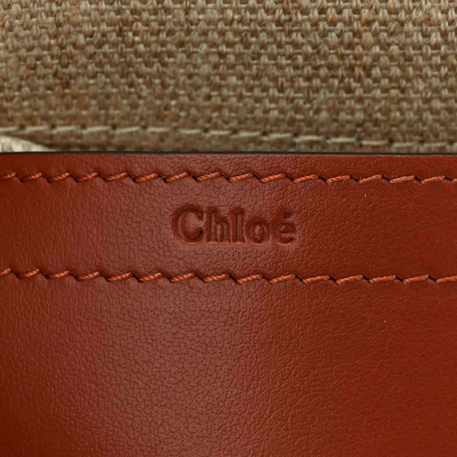 Linen Calfskin Small Marcie Saddle Bag Sepia Brown - Image 6