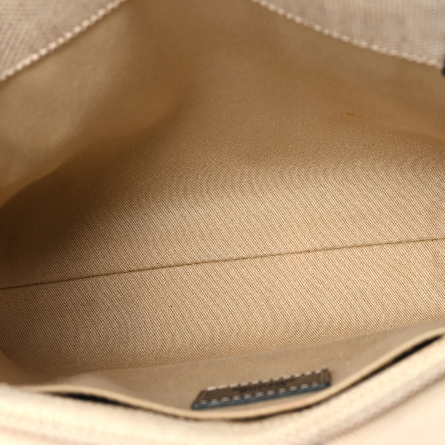 Linen Calfskin Small Woody Ribbon Tote With Strap White Navy - Image 5