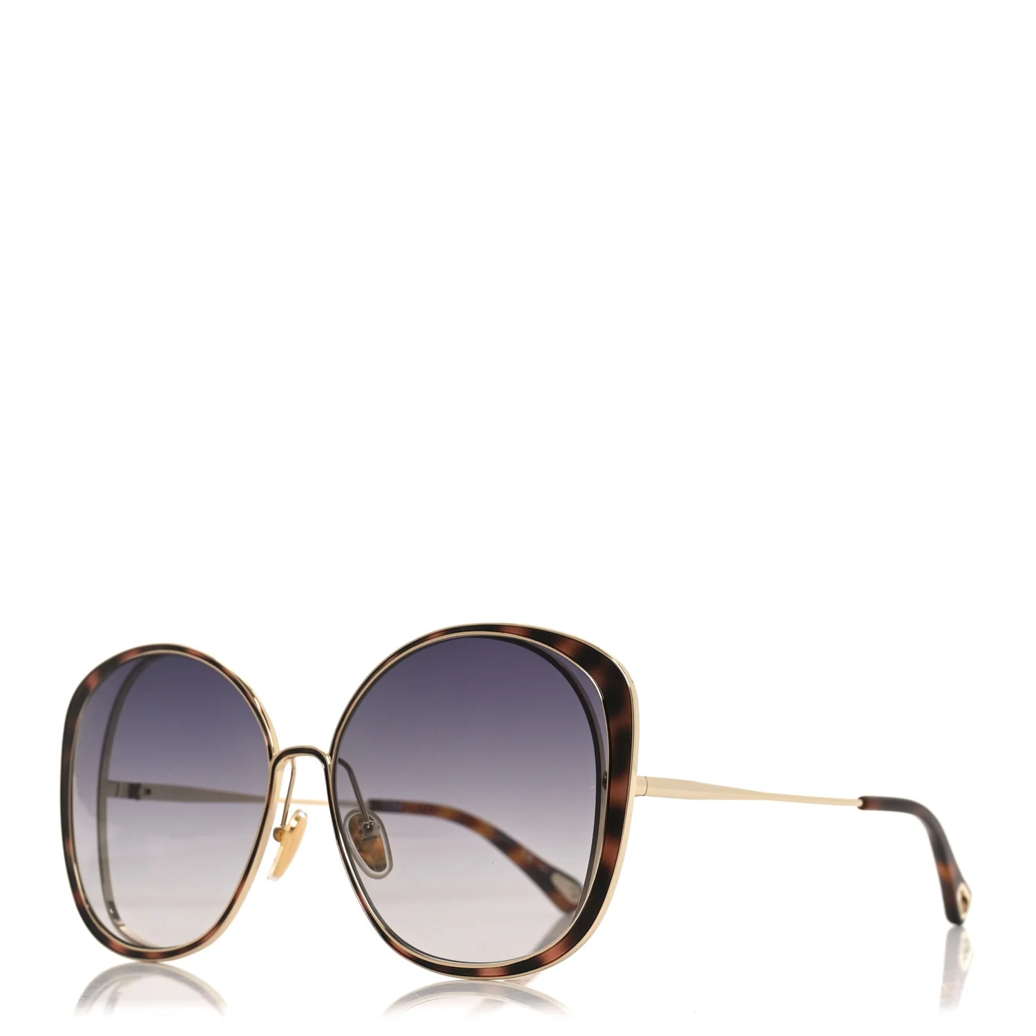Oversized Round Novelty Sunglasses CH0036S Gold Havana