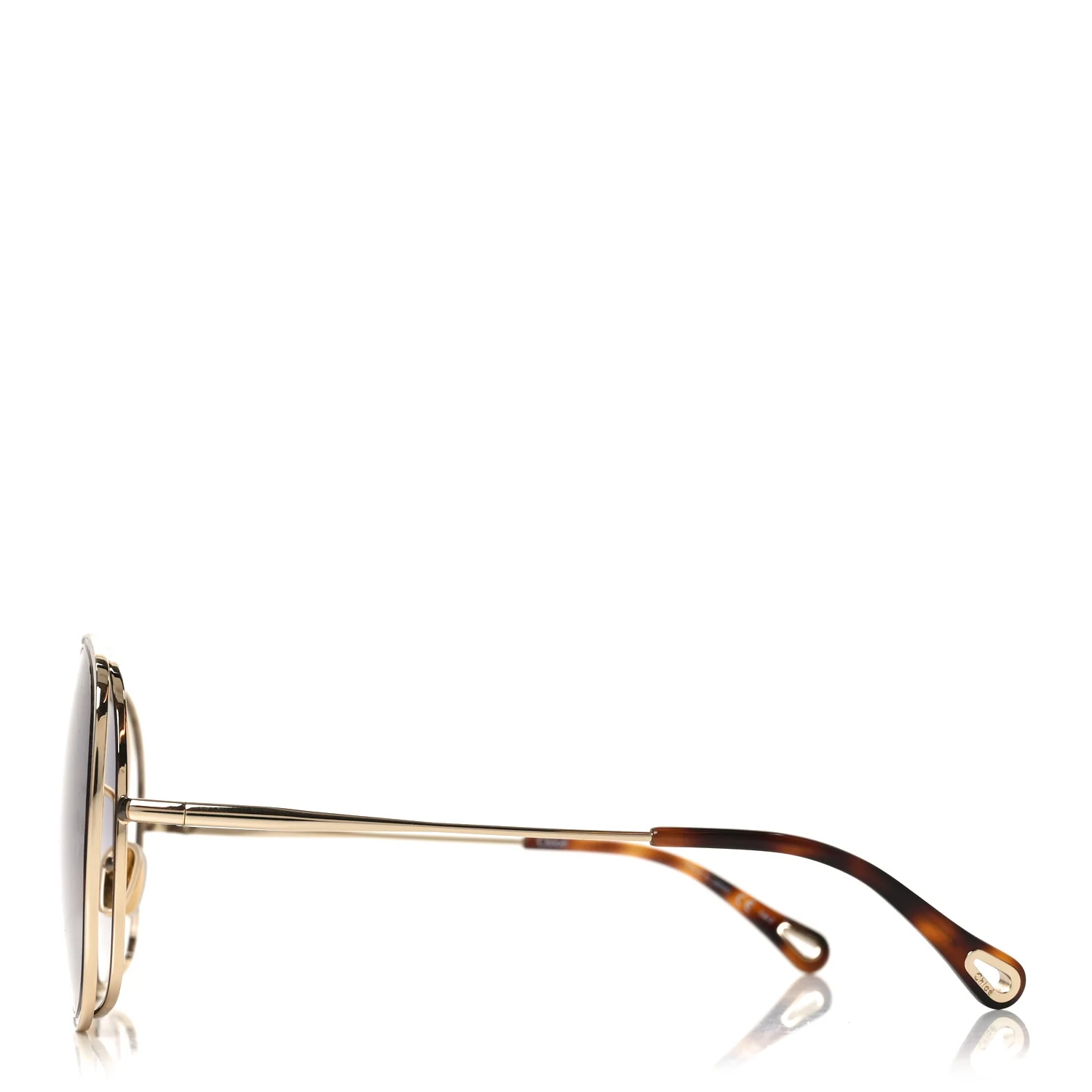 Oversized Round Novelty Sunglasses CH0036S Gold Havana - Image 3