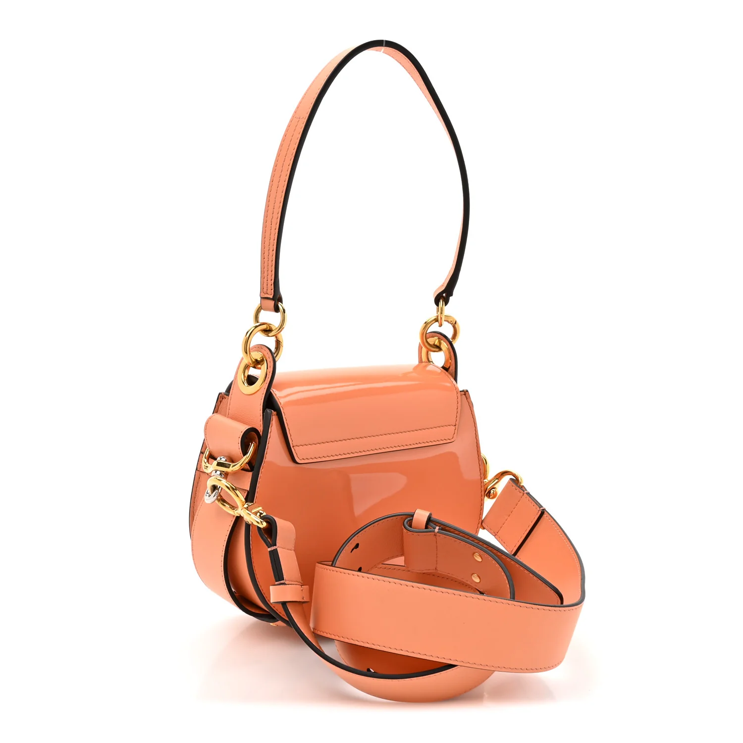 Patent Calfskin Small Tess Bag Canyon Sunset - Image 2