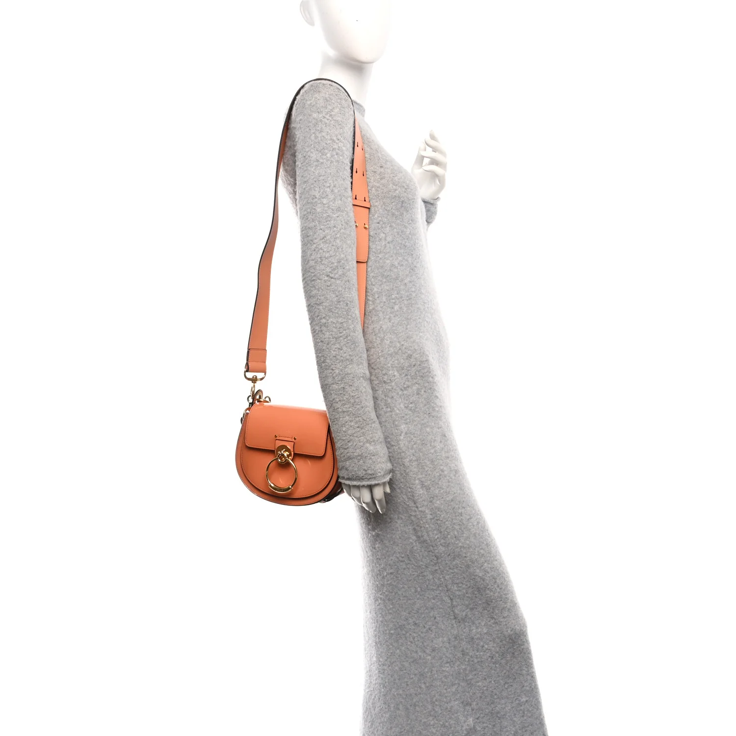 Patent Calfskin Small Tess Bag Canyon Sunset - Image 3