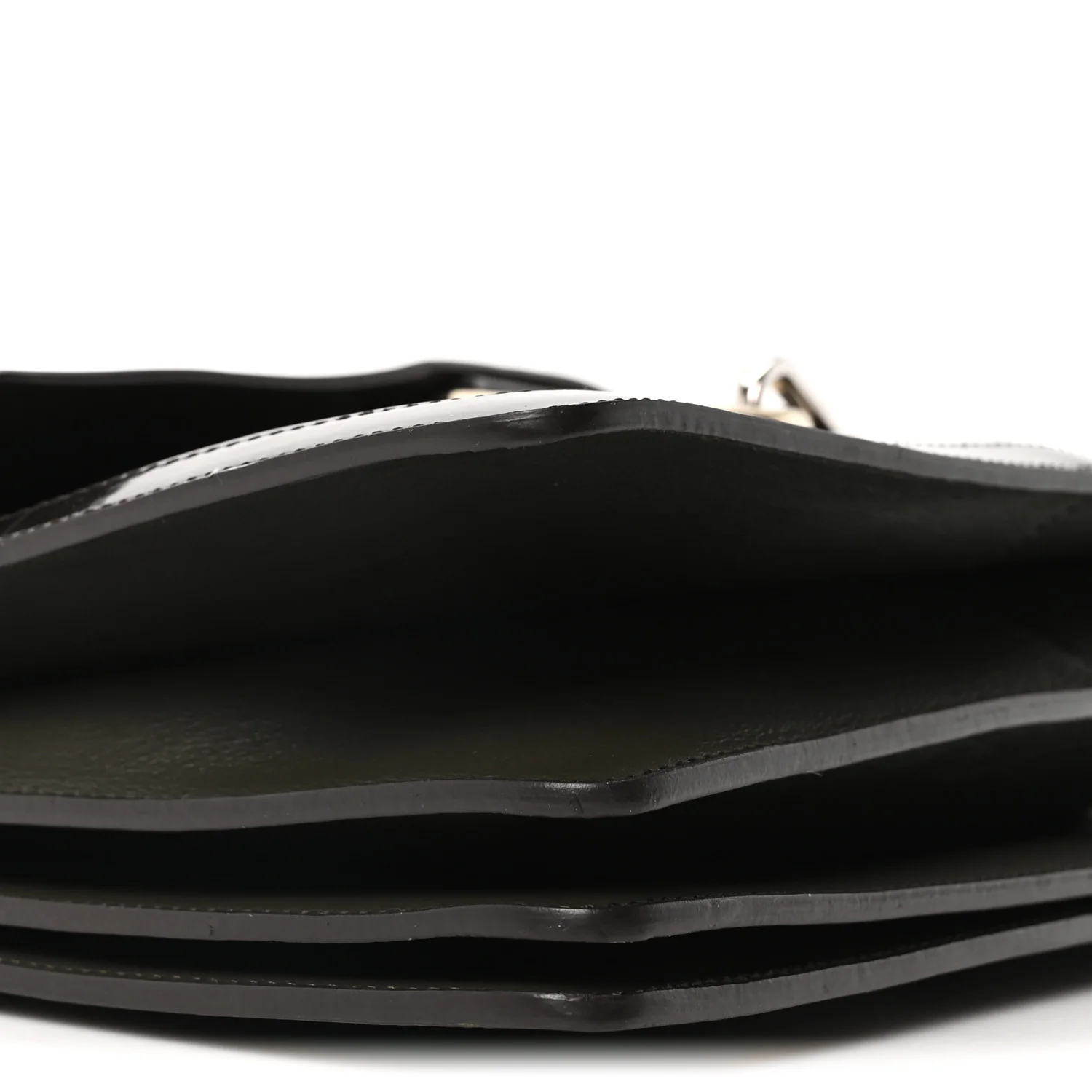Patent Medium Faye Shoulder Bag Deep Forest - Image 9