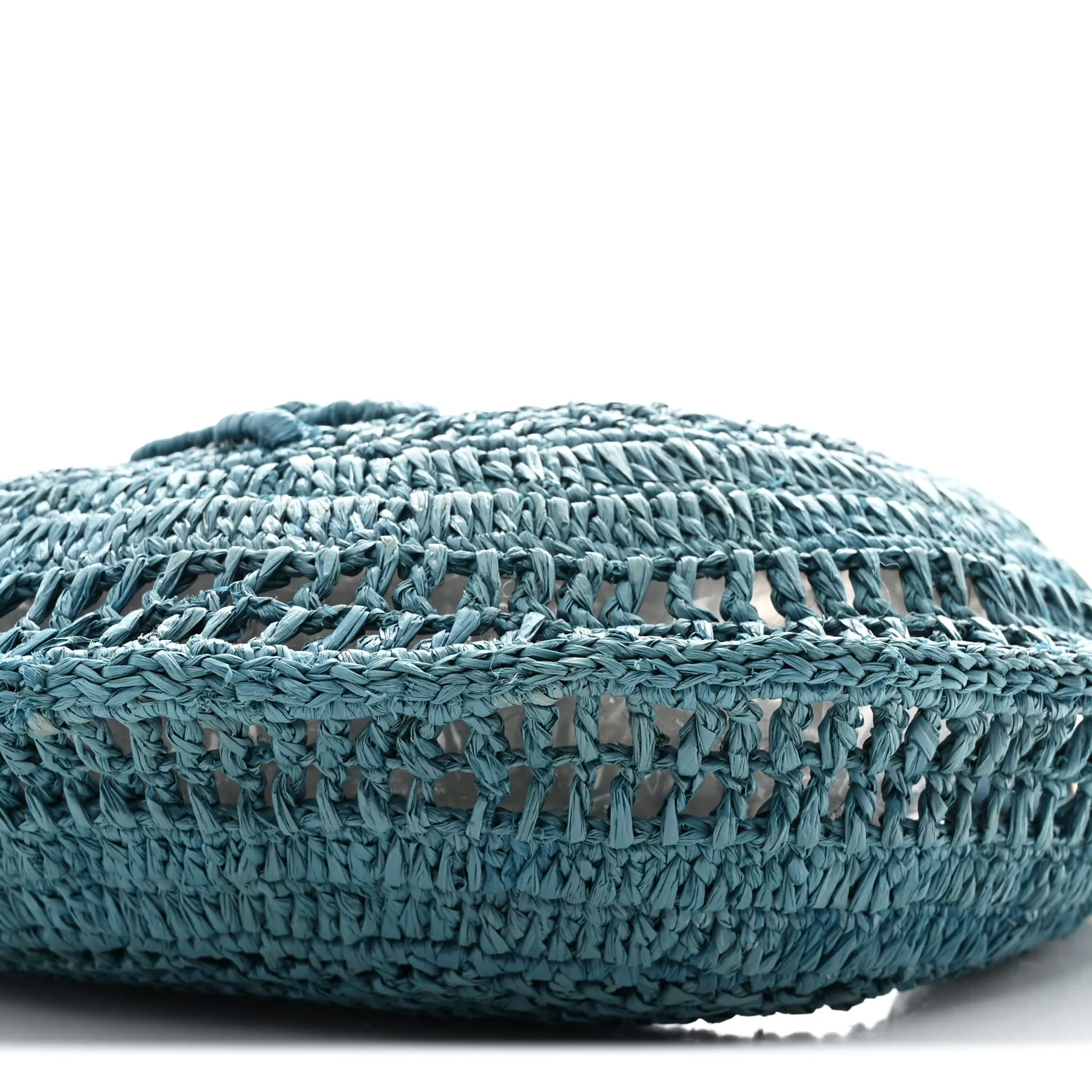 Raffia Calfskin Summer Banana Hobo Stormy Sea - Image 10