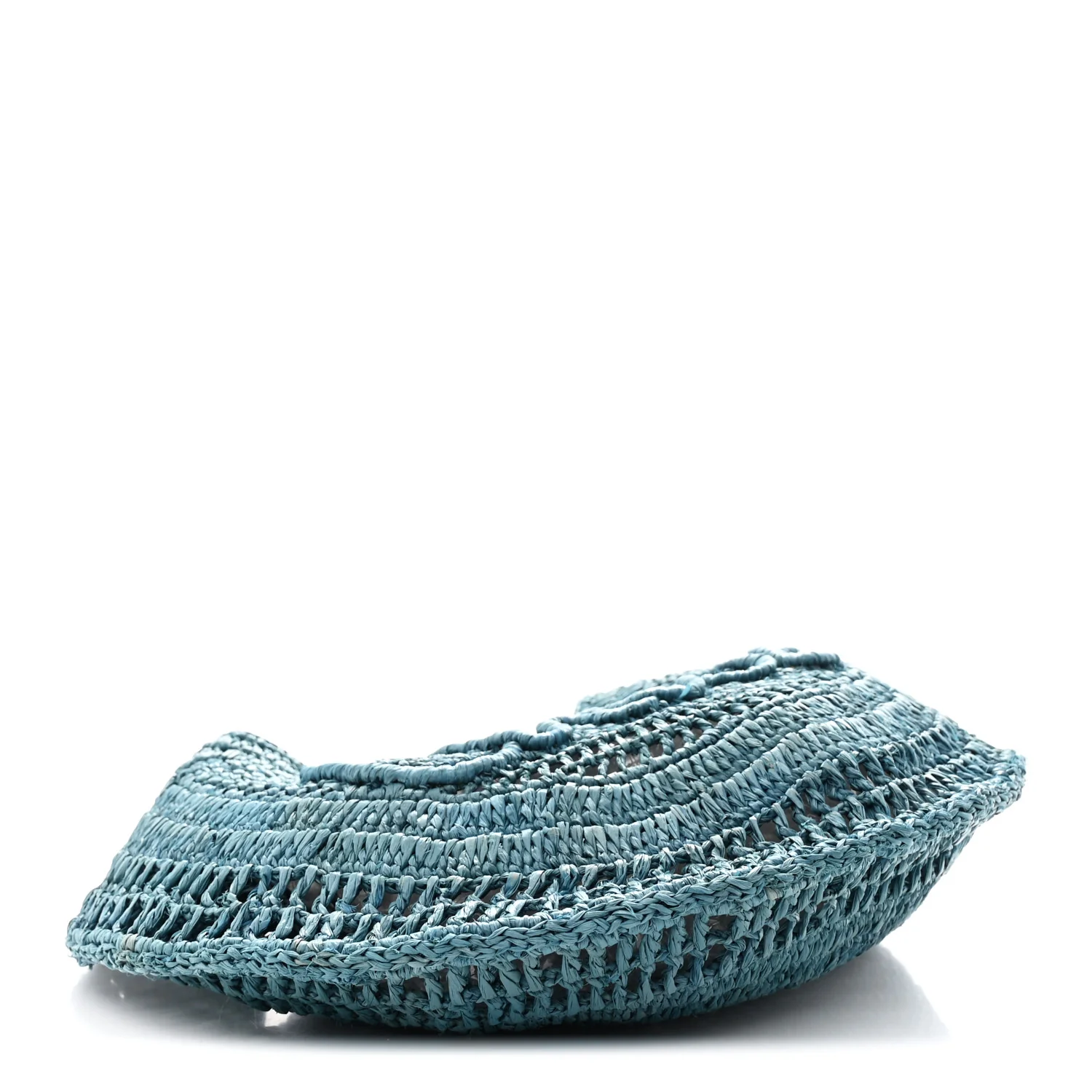 Raffia Calfskin Summer Banana Hobo Stormy Sea - Image 4