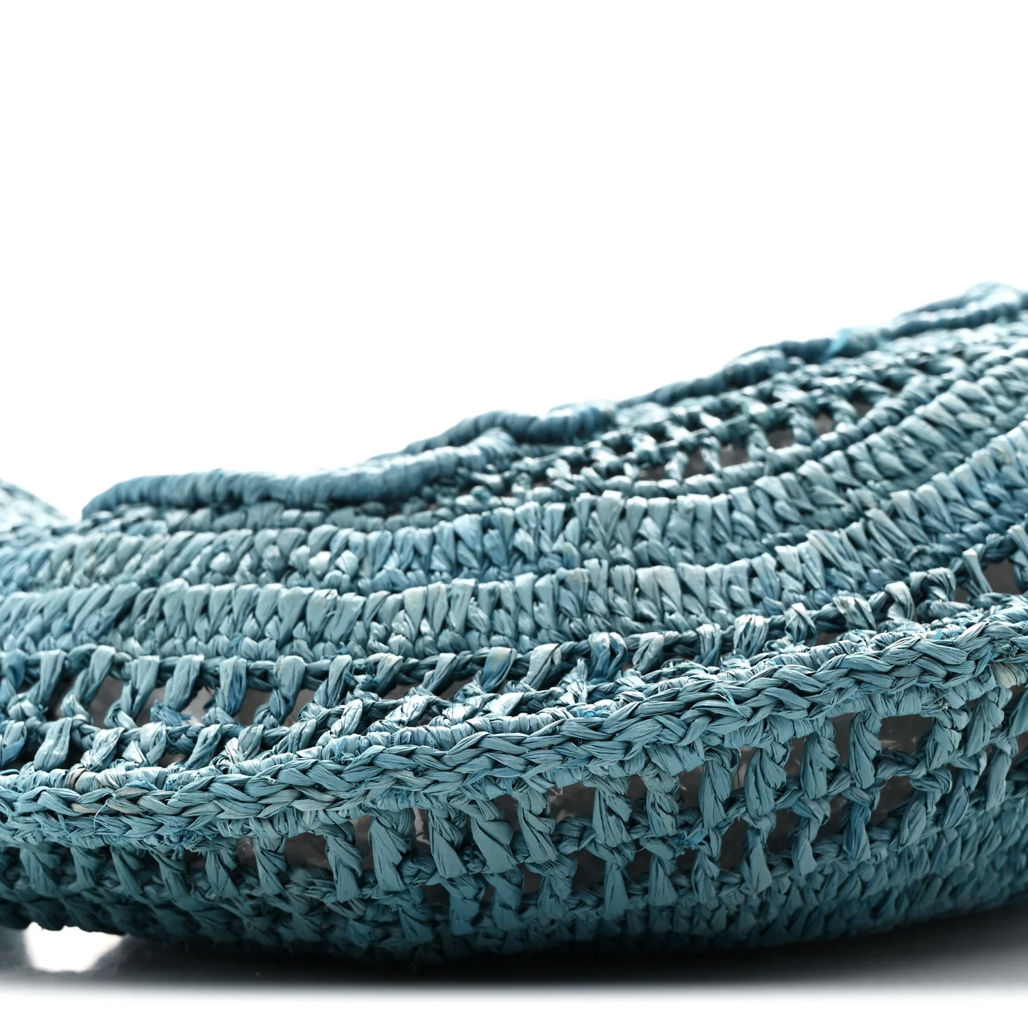 Raffia Calfskin Summer Banana Hobo Stormy Sea - Image 9