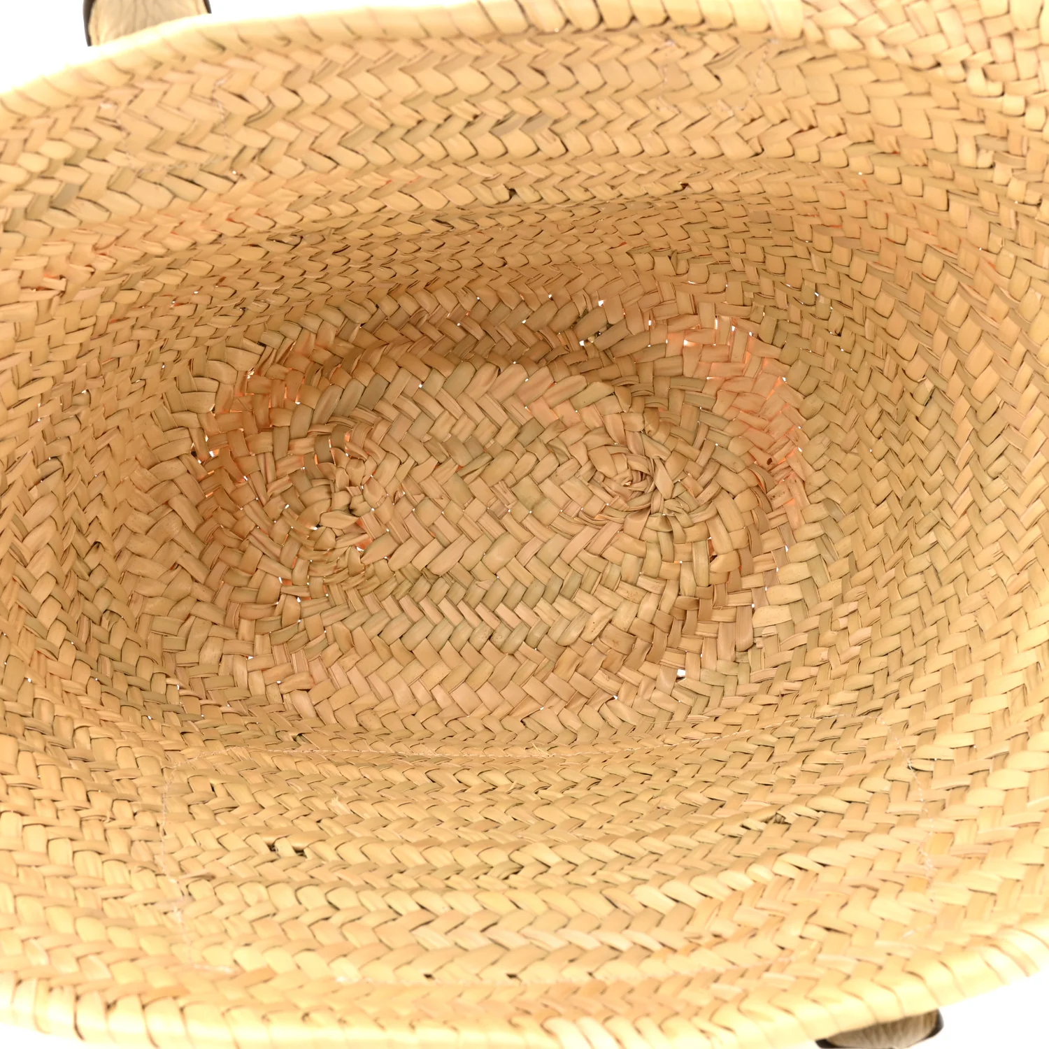 Raffia Grain Calfskin Medium Marcie Basket White - Image 5
