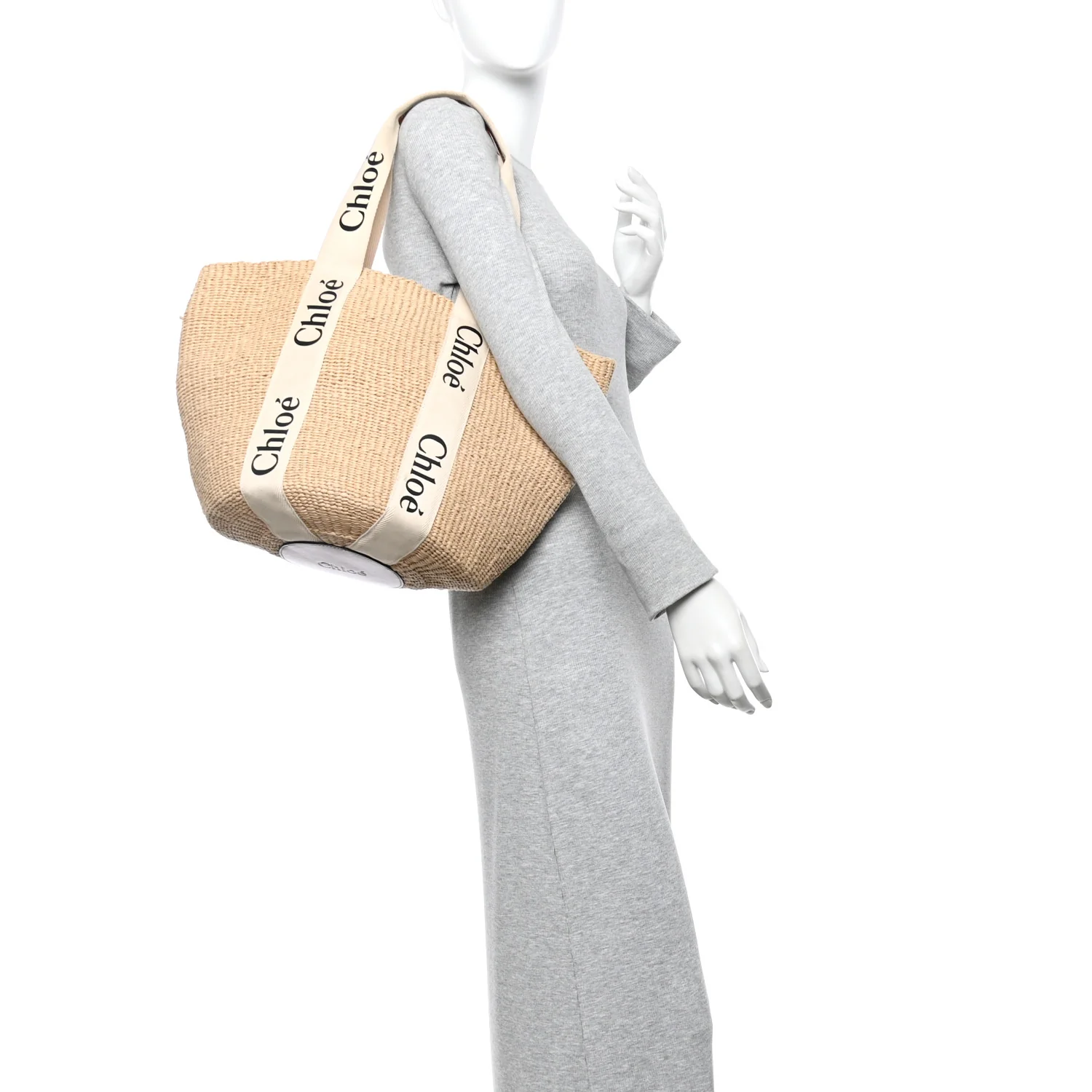 Raffia Large Woody Tote White - Image 2