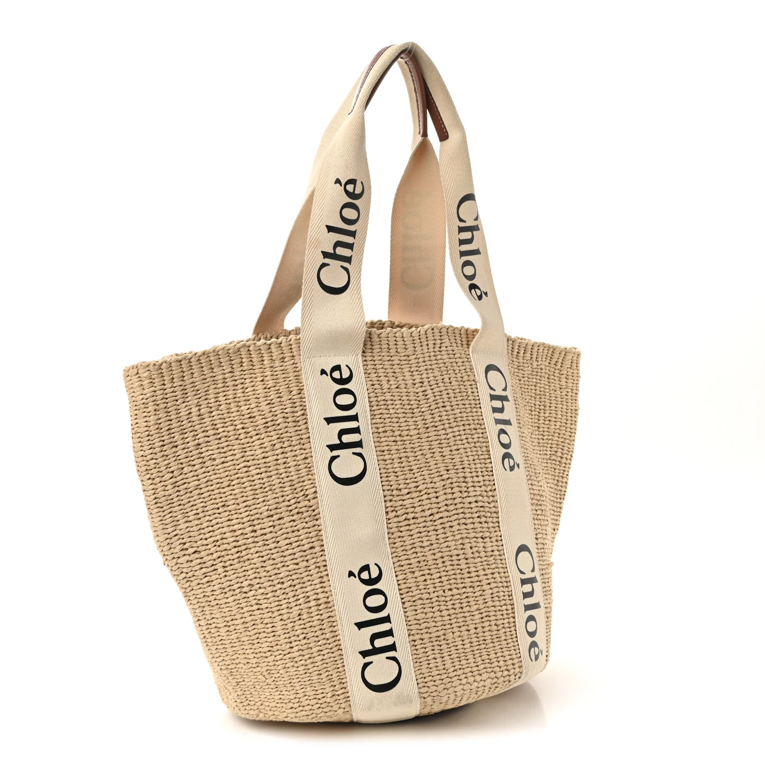 Raffia Large Woody Tote White - Image 3