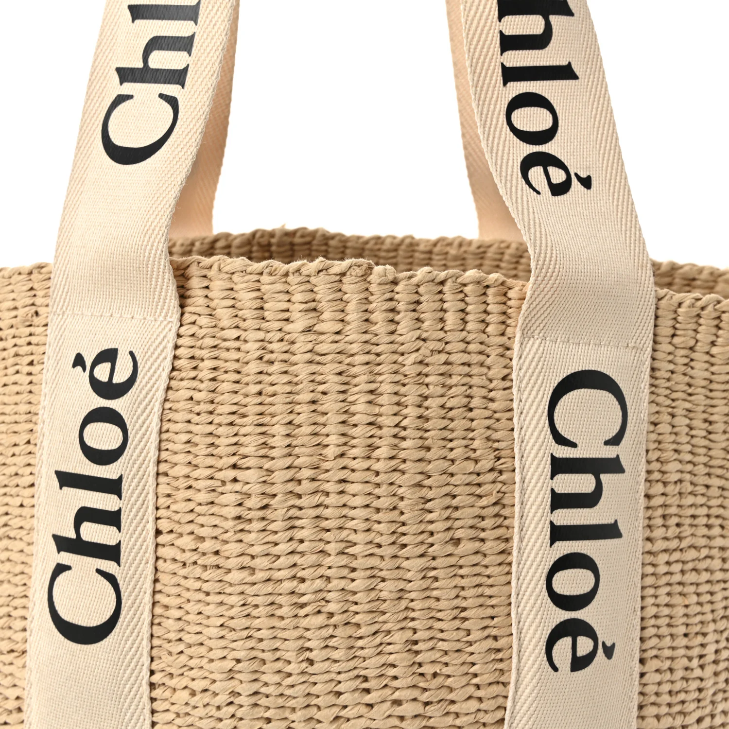 Raffia Large Woody Tote White - Image 7