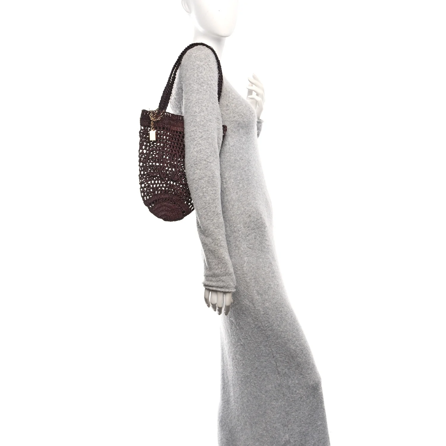 Raffia Small Summer Banana Tote Kohl Brown - Image 2