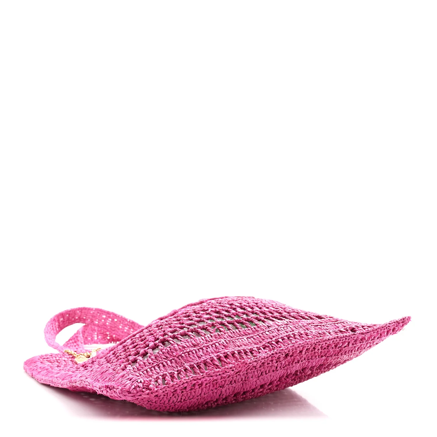 Raffia Summer Banana Tote Fuchsia Rose - Image 4