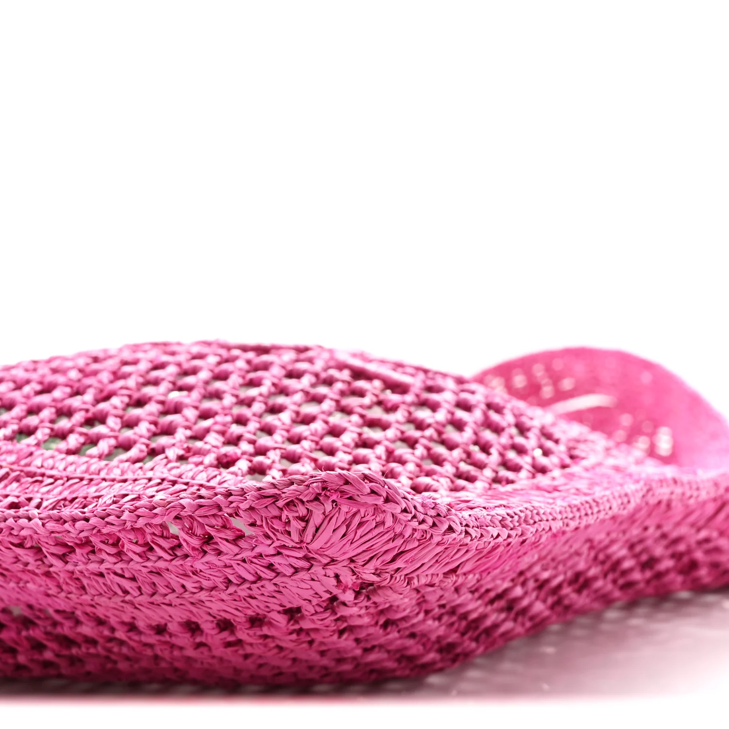 Raffia Summer Banana Tote Fuchsia Rose - Image 9