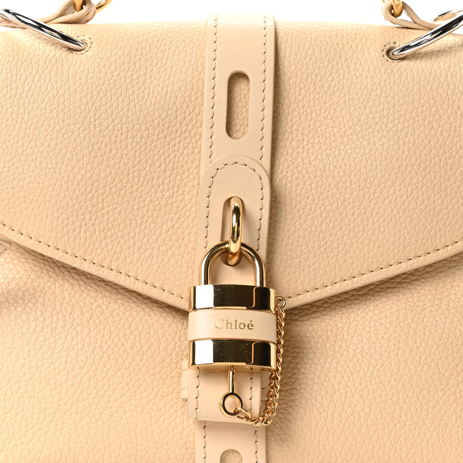 Shiny Grained Calfskin Medium Aby Day Shoulder Bag Blondie Beige - Image 8