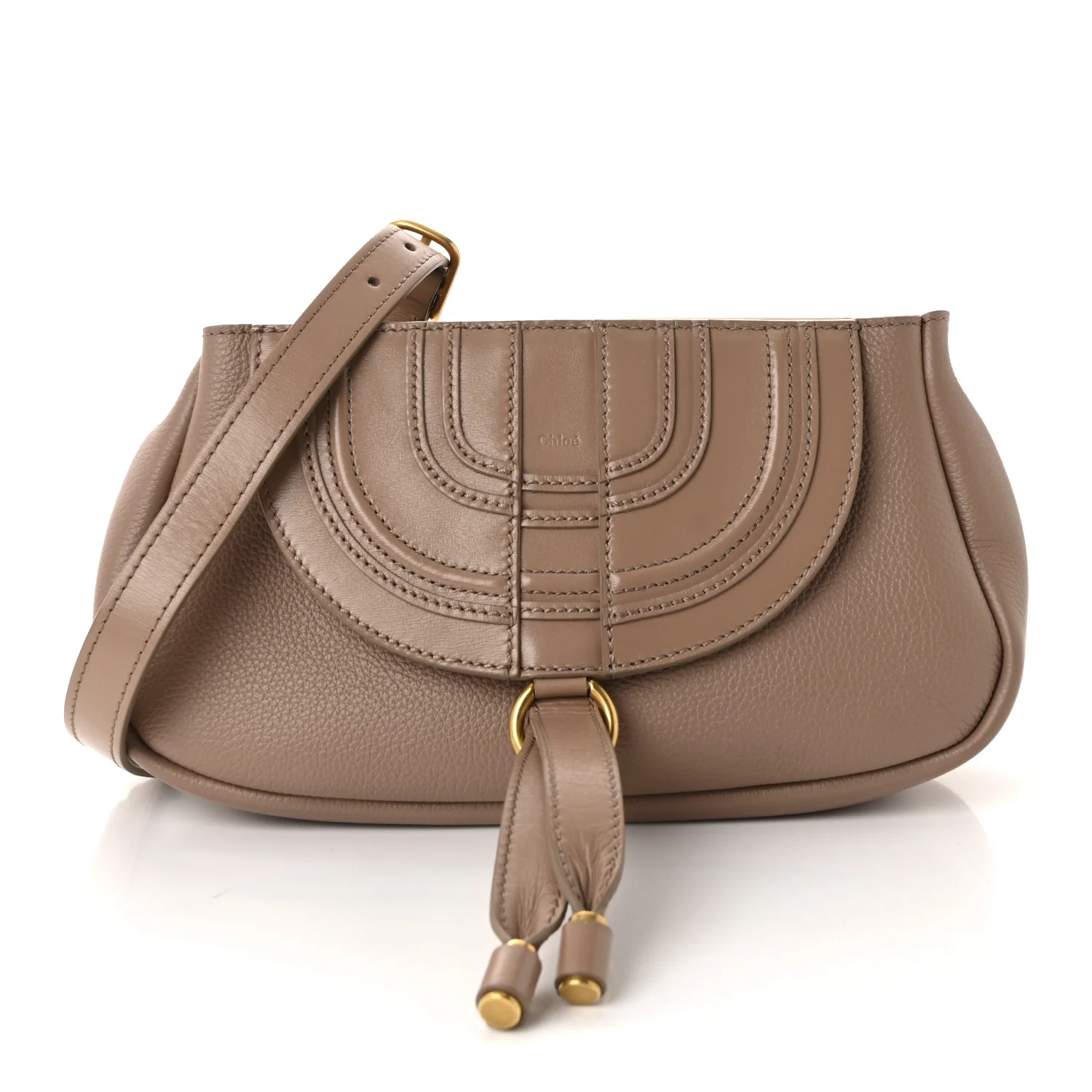 Shiny Grained Calfskin Small Marcie Clutch Anemone Pink