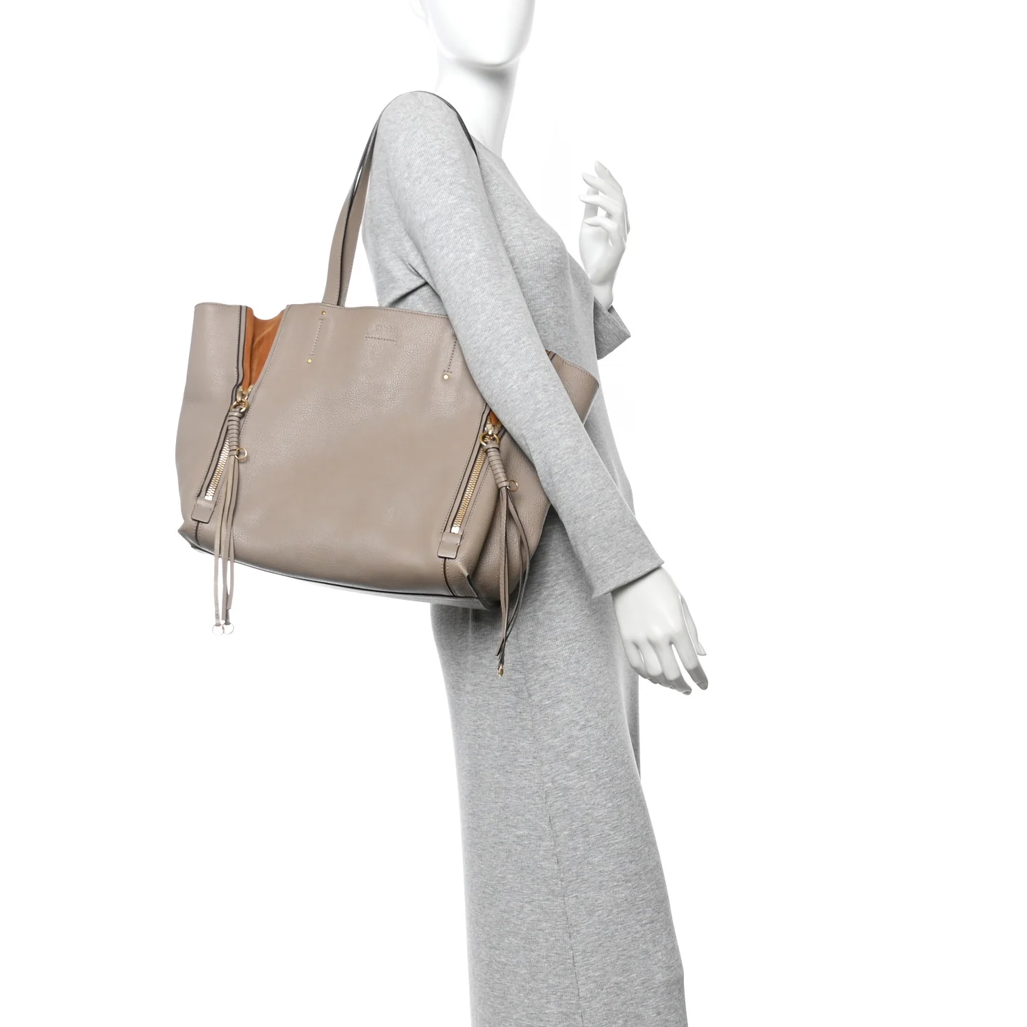 Smooth Calfskin Medium Milo Shopping Tote Motty Grey - Image 2