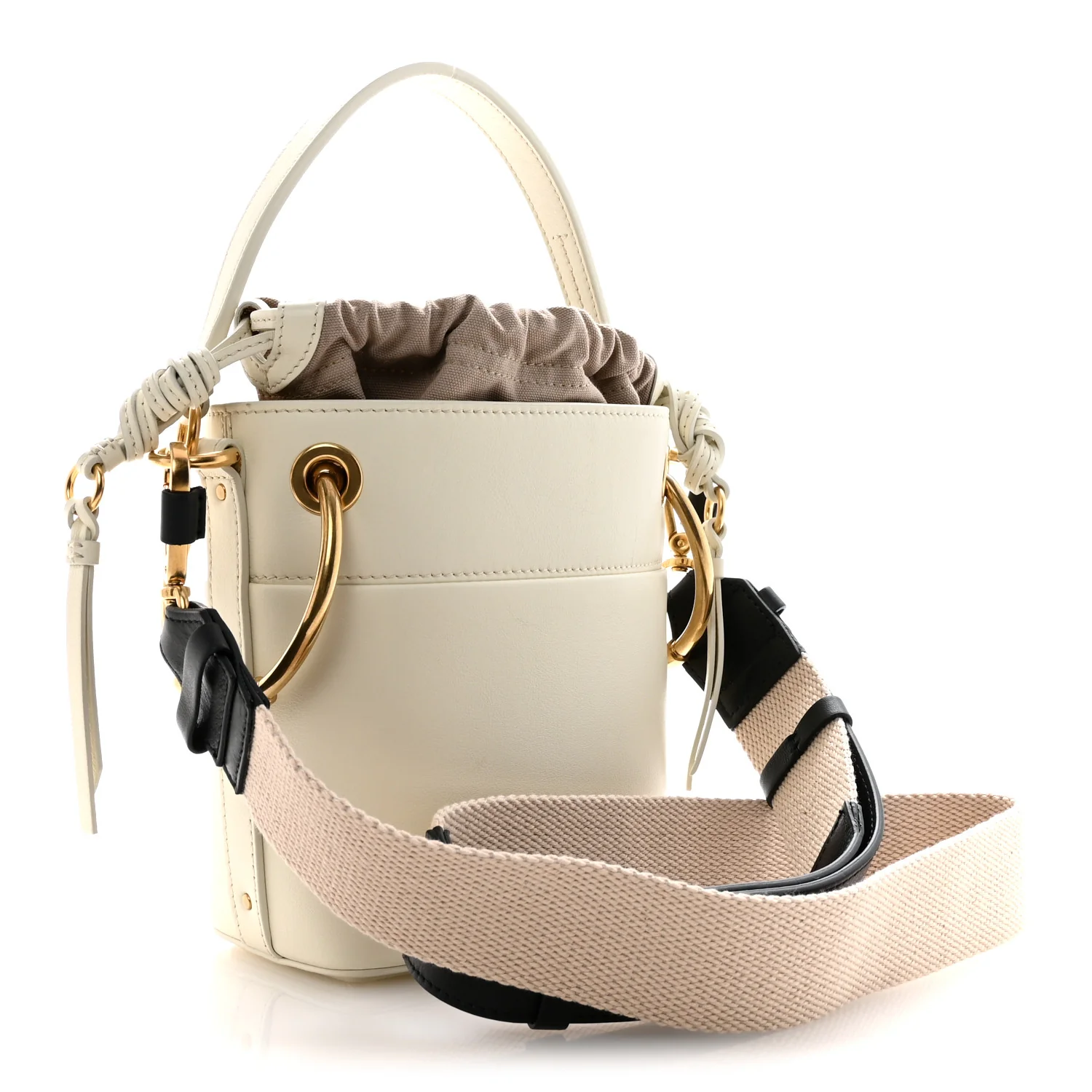 Smooth Calfskin Mini Roy Bucket Bag Natural White - Image 3
