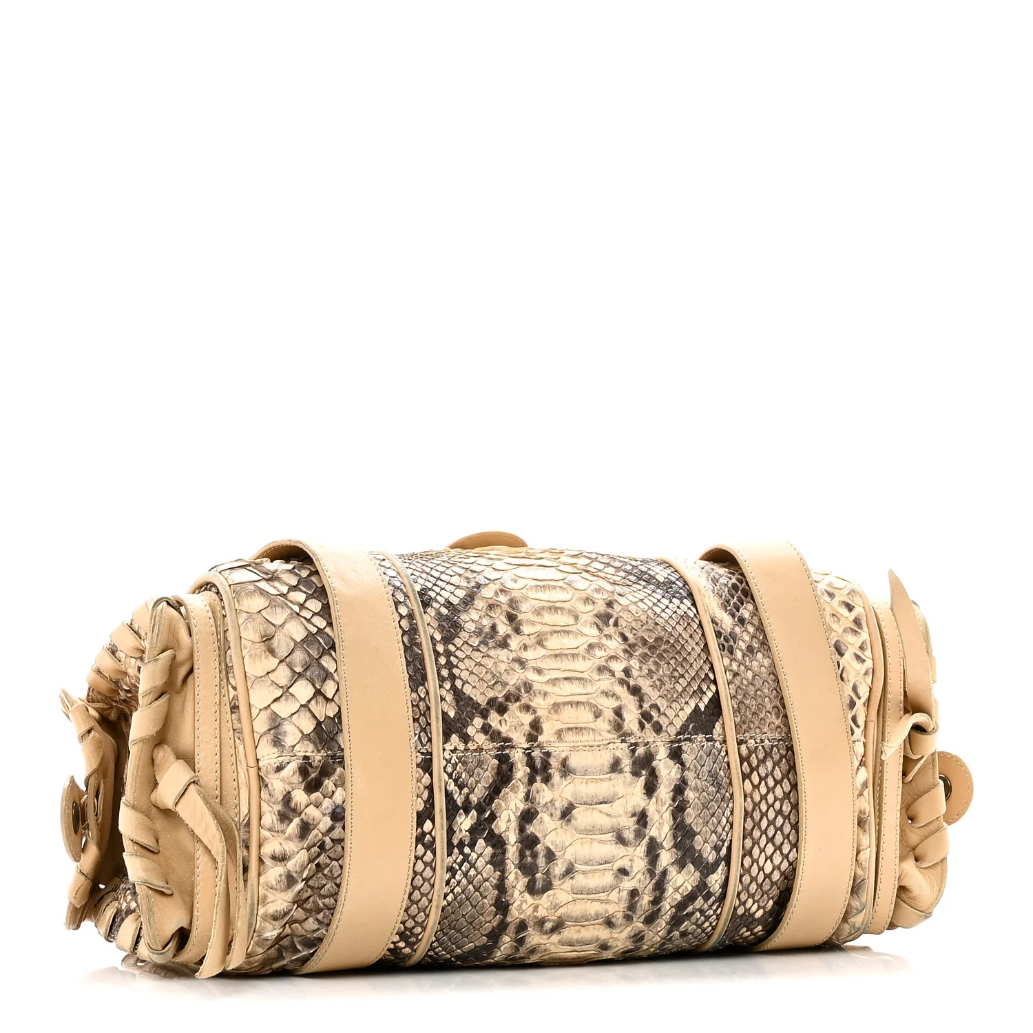 Snakeskin Silverado Shoulder Bag Beige - Image 4