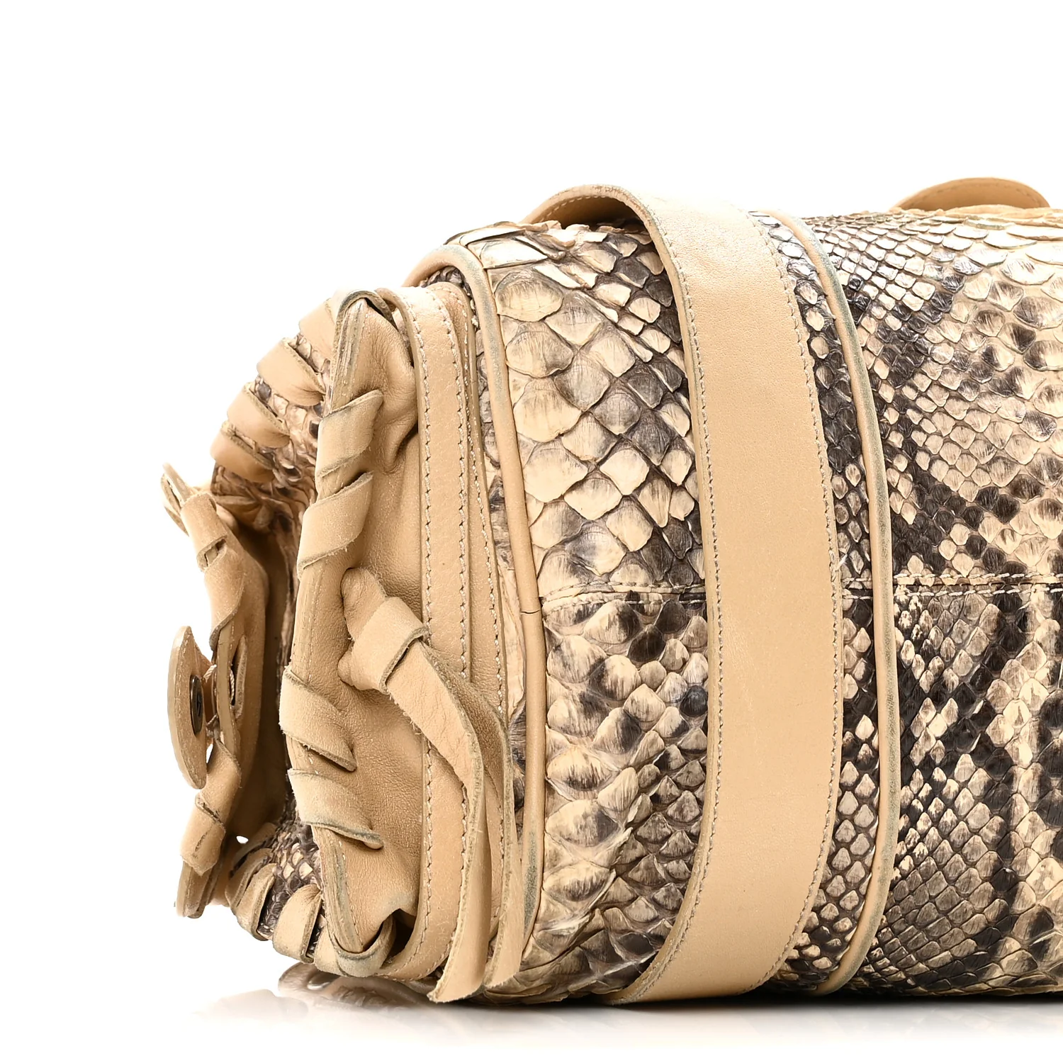 Snakeskin Silverado Shoulder Bag Beige - Image 8