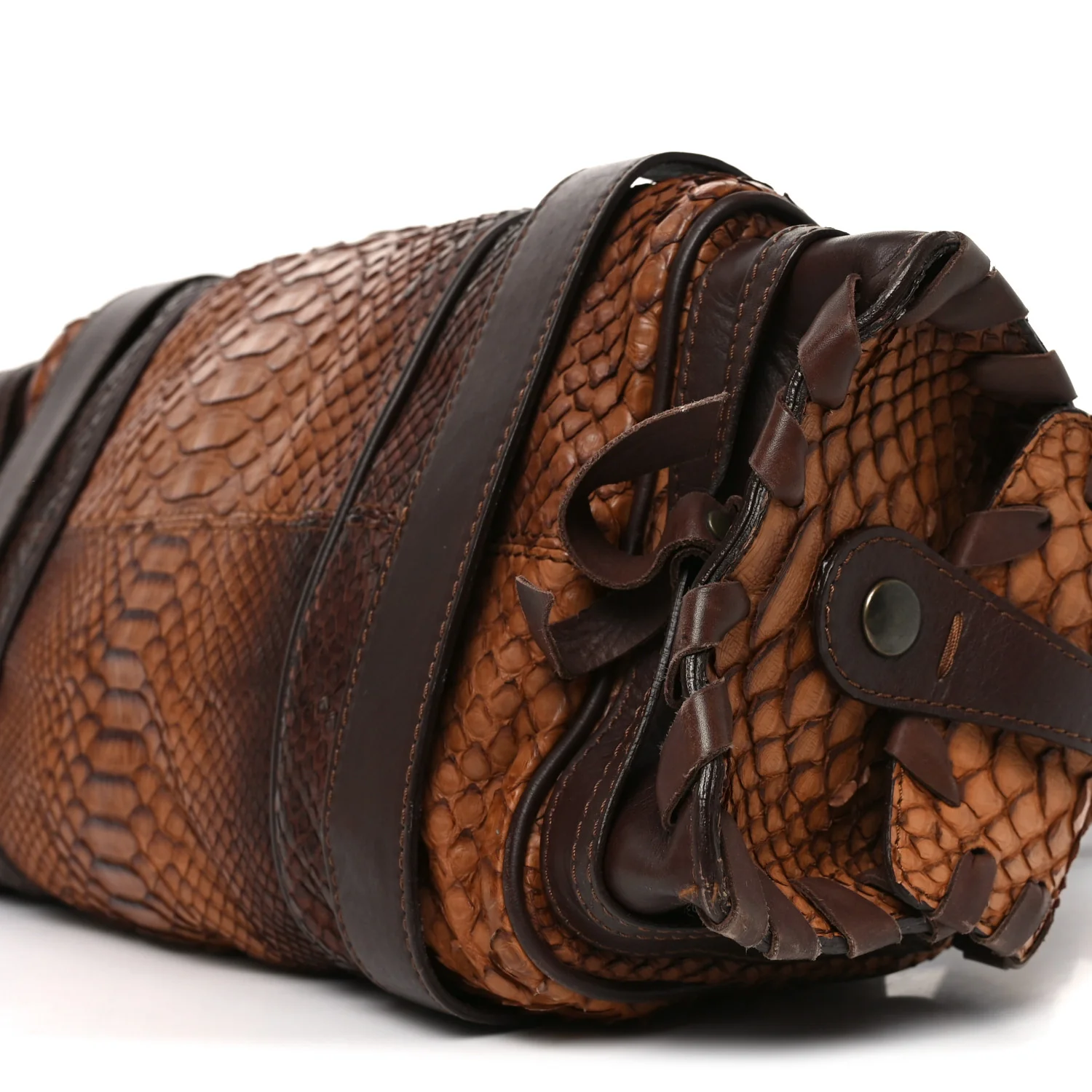 Snakeskin Silverado Shoulder Bag Brown - Image 10