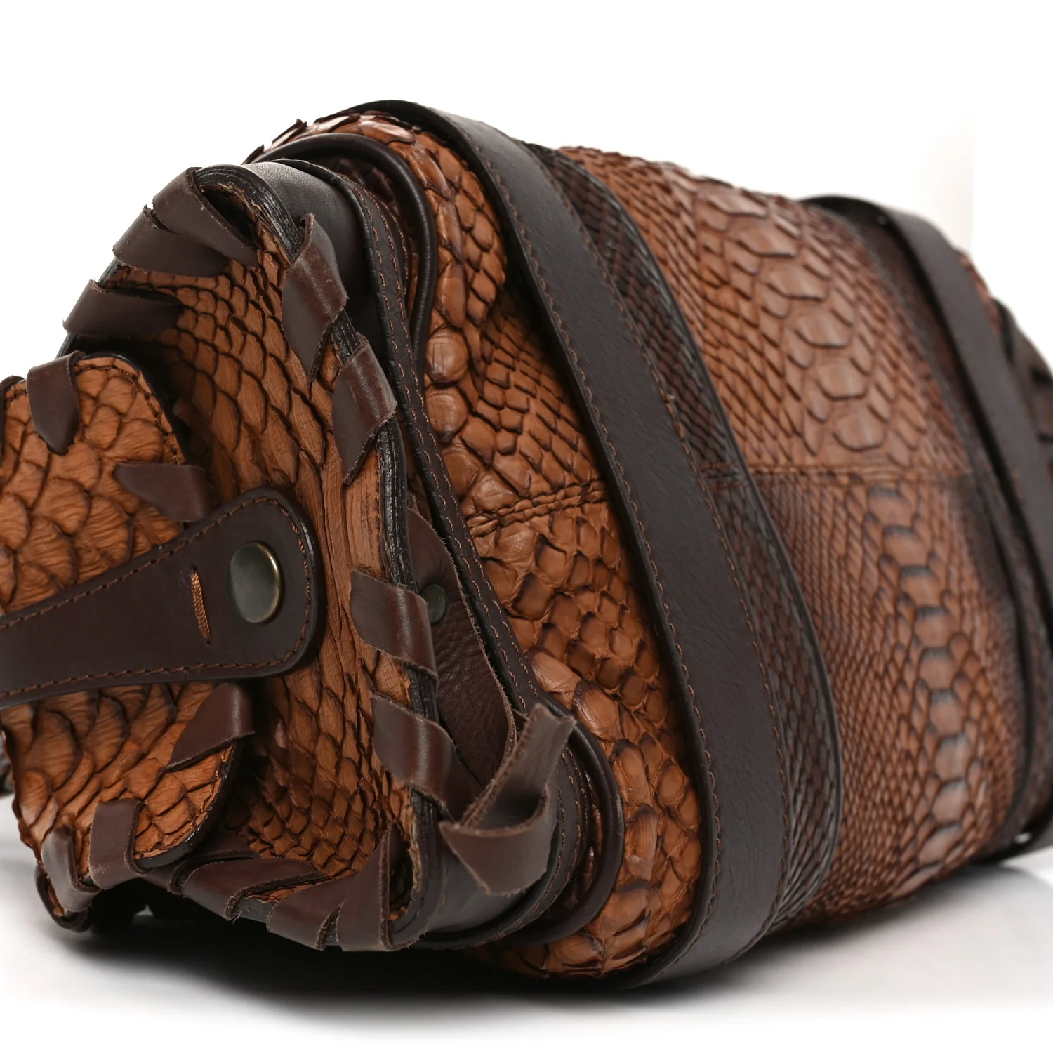 Snakeskin Silverado Shoulder Bag Brown - Image 9