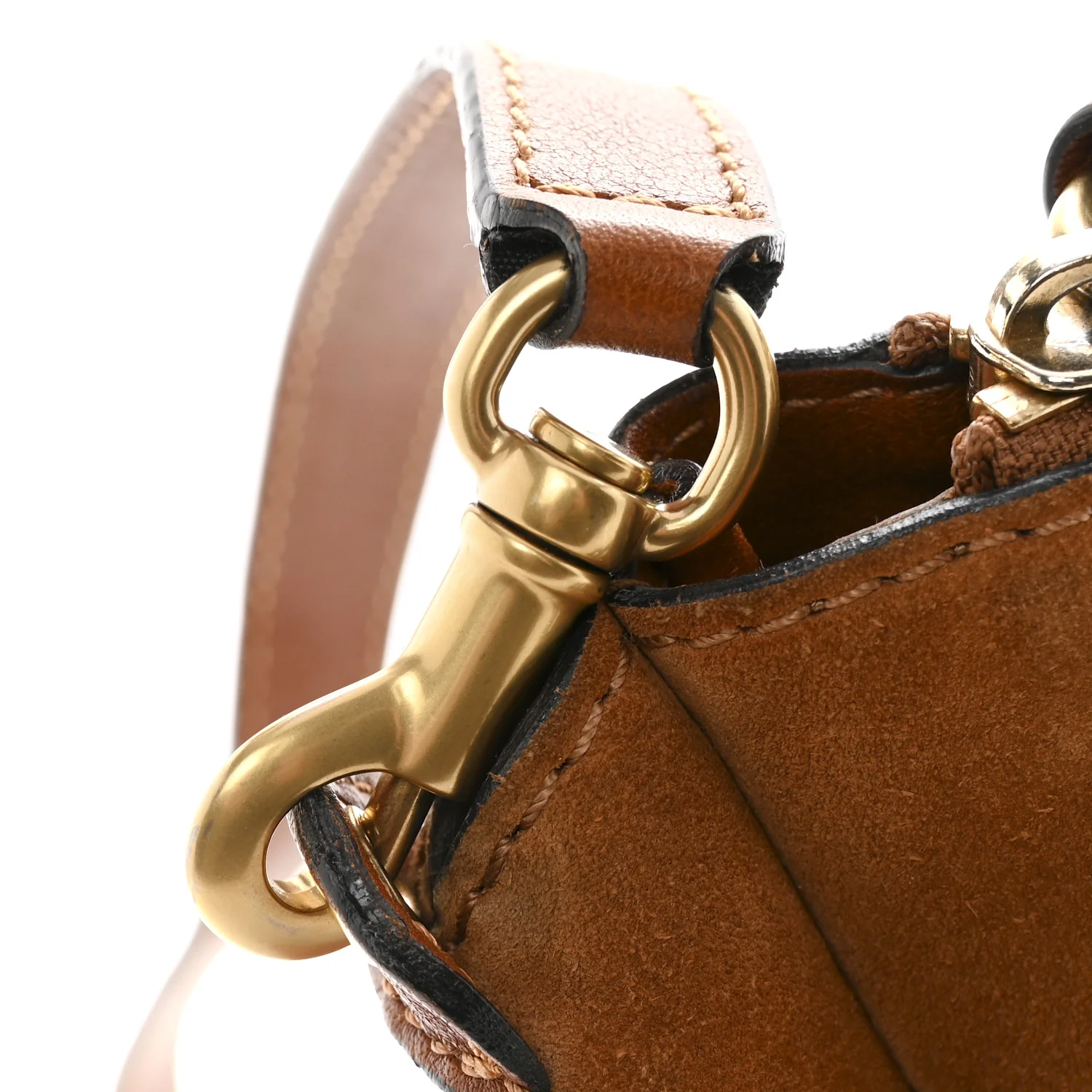 Suede Calfskin Braided Medium Marcie Satchel Caramel - Image 11
